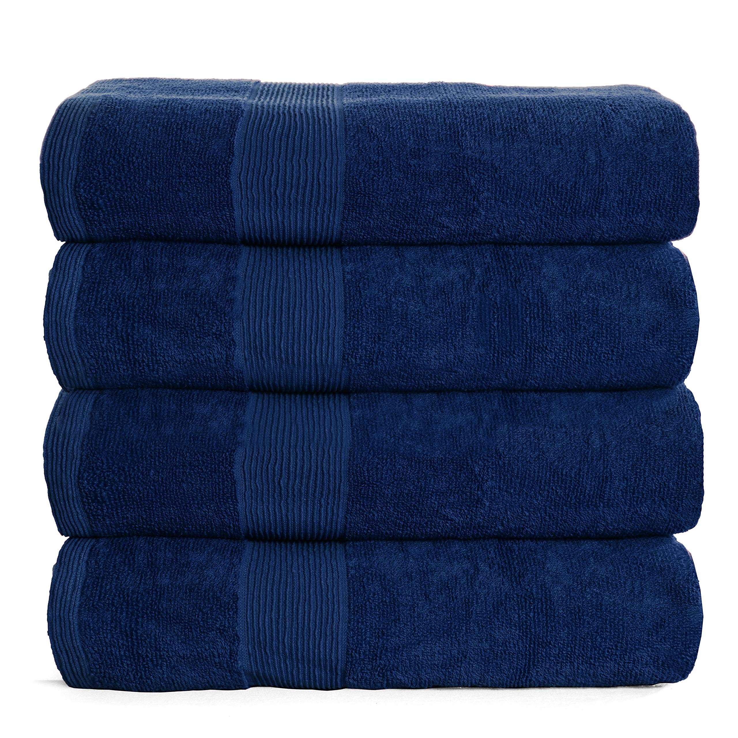 Belizzi Home 4 Pack Bath Towel Set 27X54, 100% Ring Spun Cotton, Ultra Soft Highly Absorbent Machine Washable Hotel Spa Quality