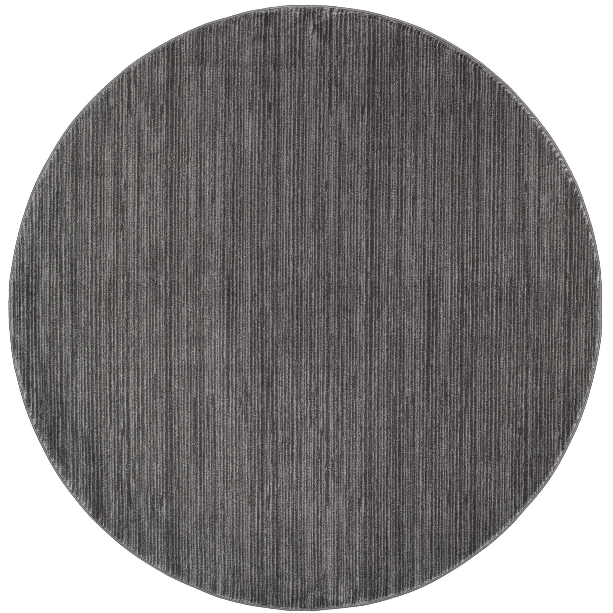 SAFAVIEH Vision Collection 67 Round Grey VSN606D Modern Ombre Tonal Chic Non-Shedding Dining Room Entryway Foyer Living Room Be