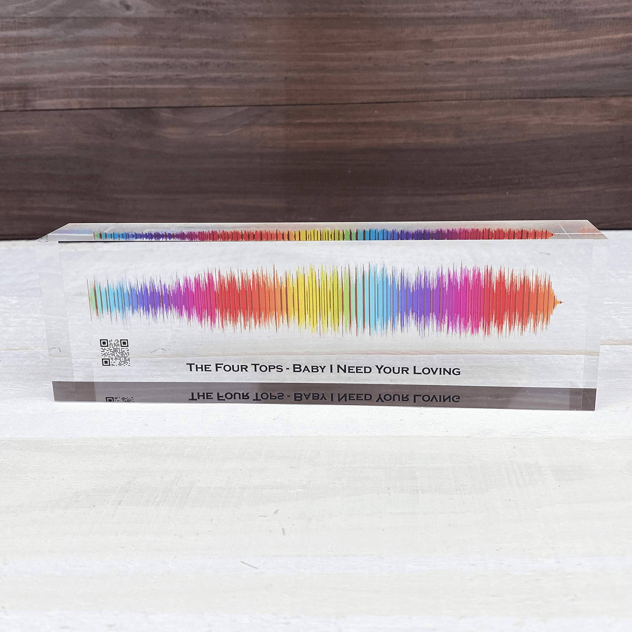 Artblox Soundwave Art With Scannable Qr Code Any Video Voice Recording Baby Heartbeat Or Song To Acrylic Glass Spotify Plaque Co