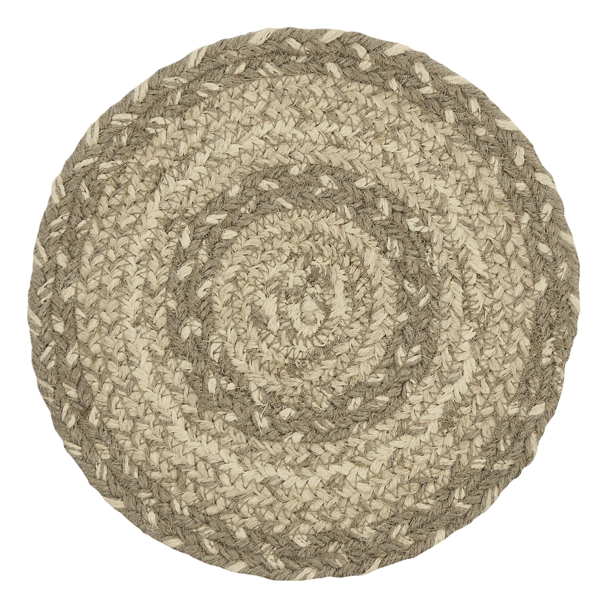 Vhc Brands Cobblestone Trivet Hot Pad For Pots Pans, Tan Grey White, Jute Blend, Round Circle, 8 Inches