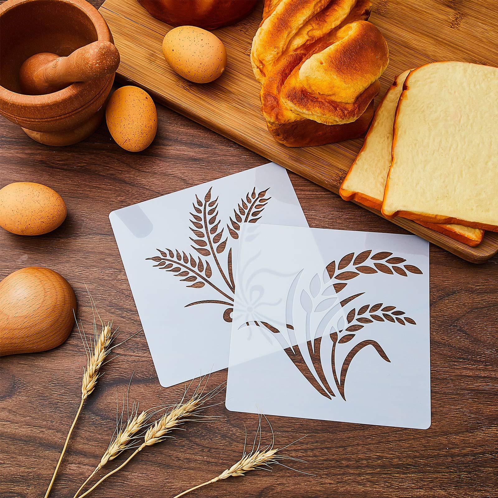 Patelai 12 Pcs Stencil For Bread Artisan Bread Stencils Baking Stencil Set Cook Stencil Baking Template Bread, Cake, Pie, Or Coo