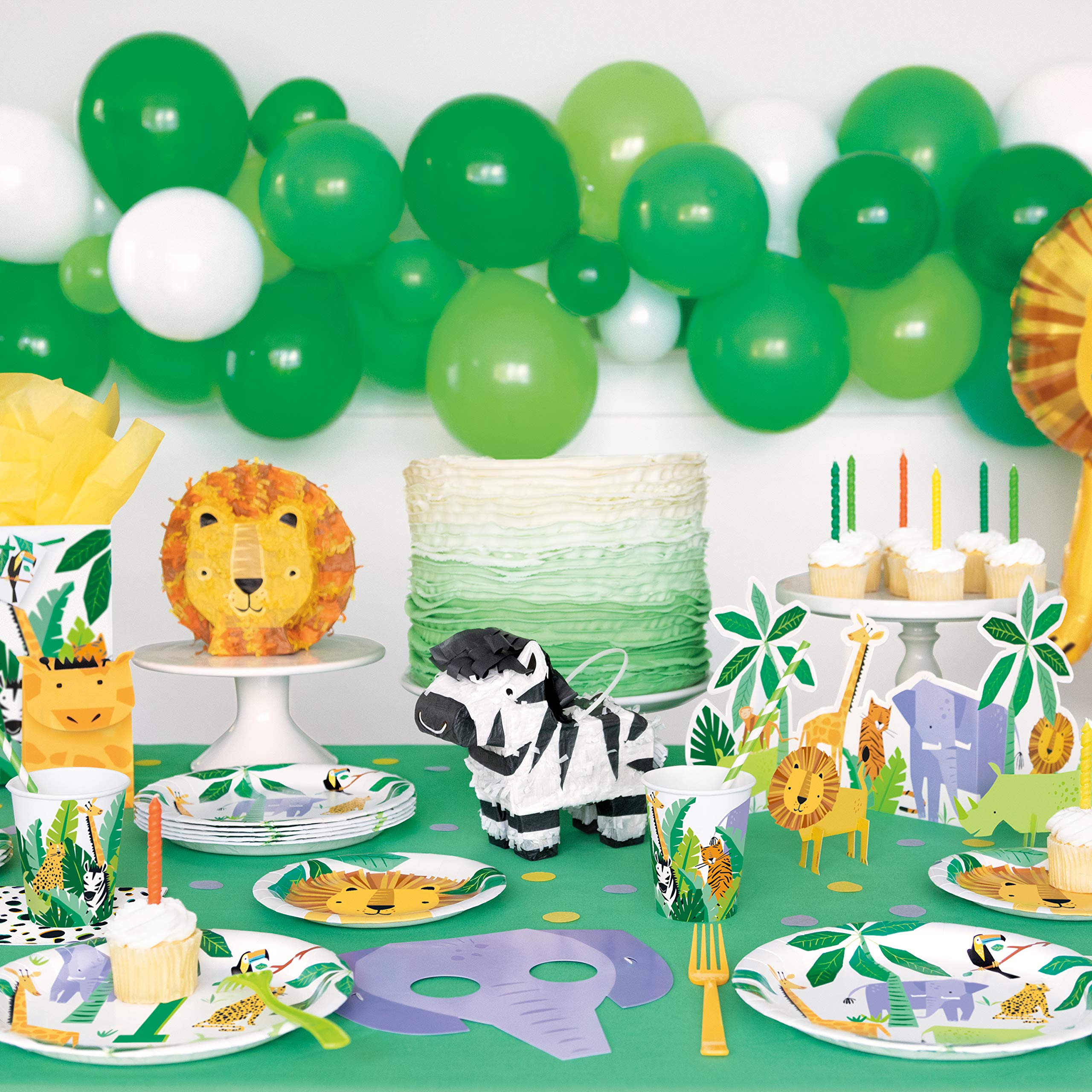 Unique 78355Eu Eco-Friendly Paper Plates-23 Cm-Animal Safari Party-8 Count (Pack Of 1), Multicolour