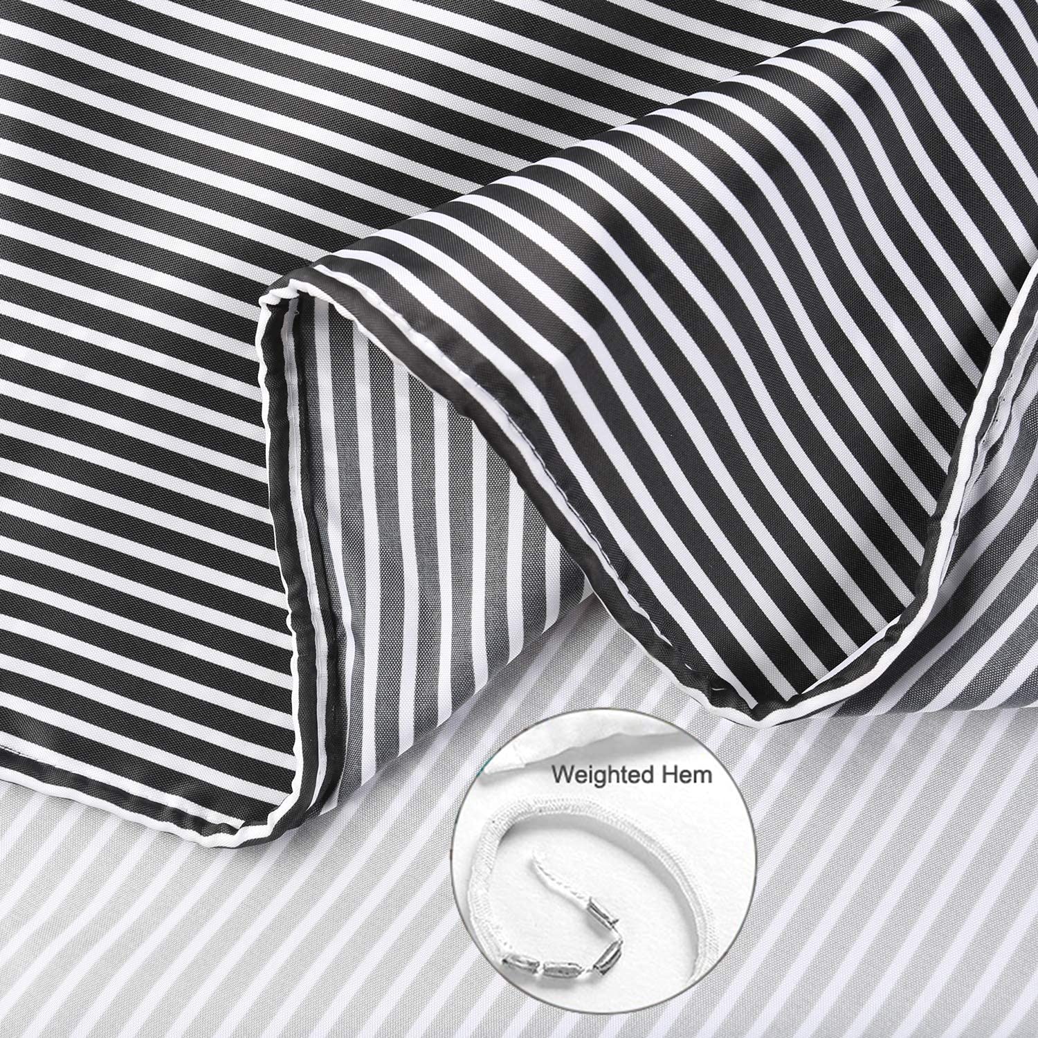 MORNITE Extra Wide Shower Curtain Mens Bathroom Black and Gray  Wrap Around Waterproof Microfiber Cloth Fabric 18 Hooks 108'' W?2'' H Inch