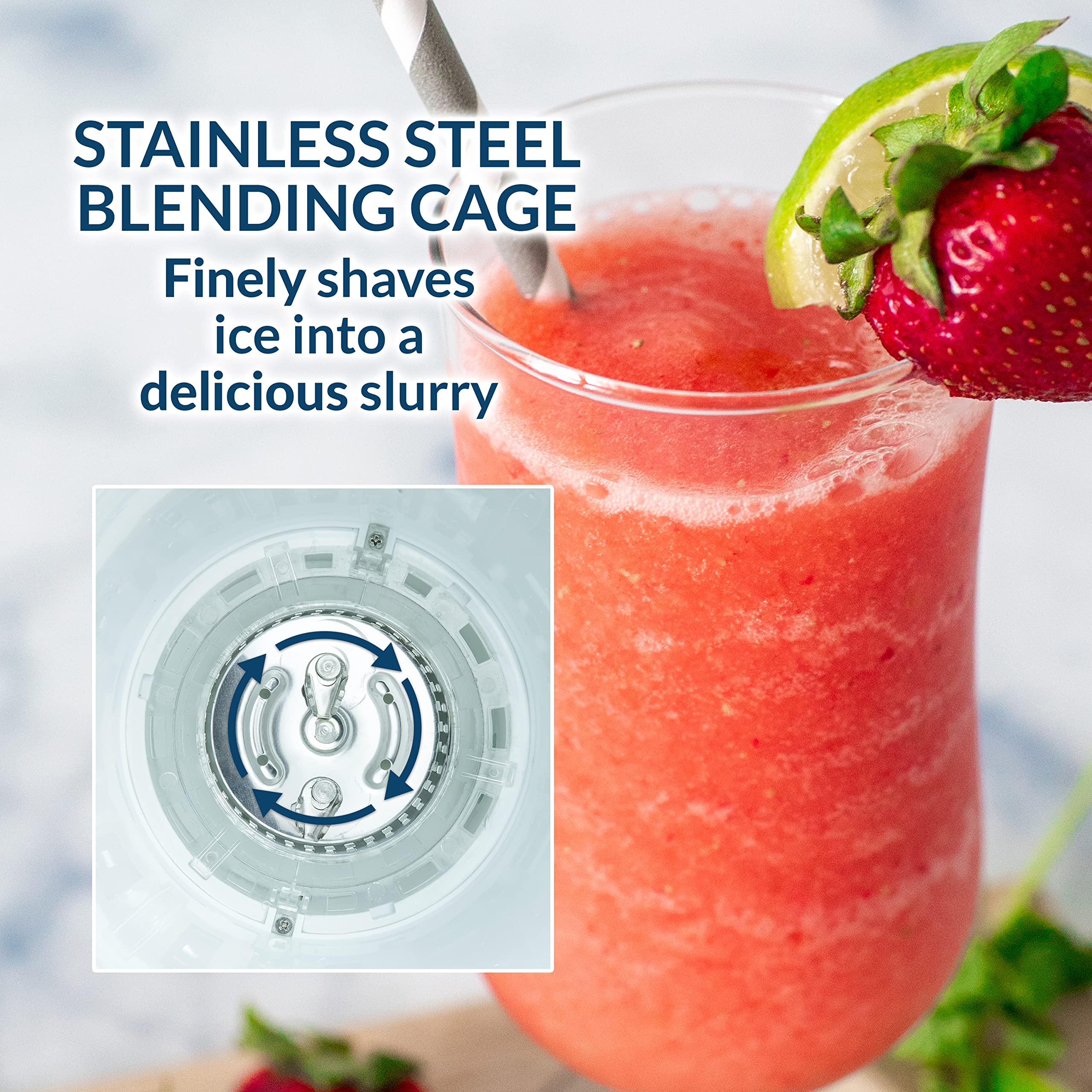 Nostalgia Taco Tuesday Tailgator Margarita Machine - Blender For Smoothies, Margaritas, Daiquiris, And Slushies - White/Lime Gre