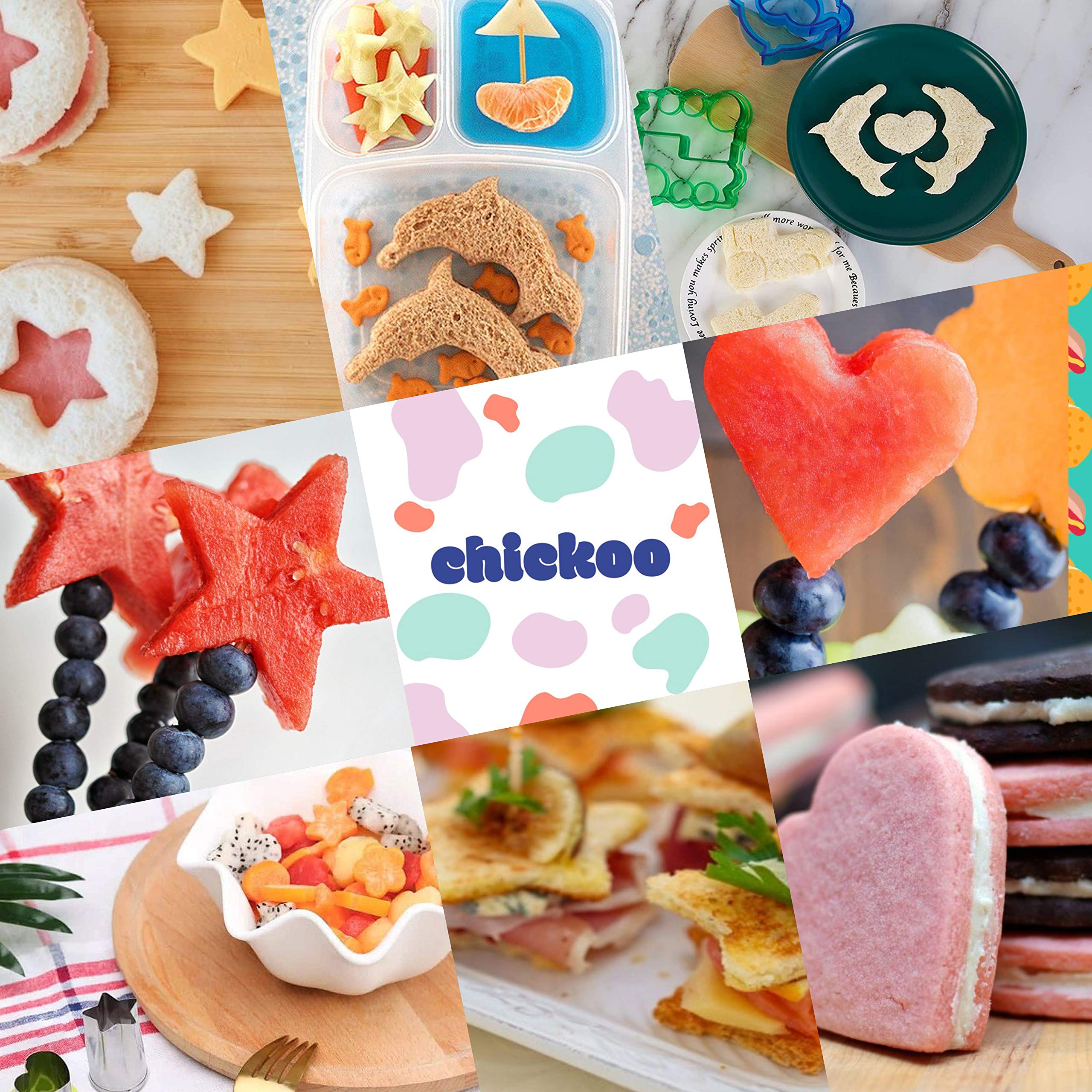Chickoo 31pcs Sandwich Cutters Set - Fun Food Molds for Kids Lunch, Various Colors, Polypropylene - Bento Box & Lunch Box Accessories
