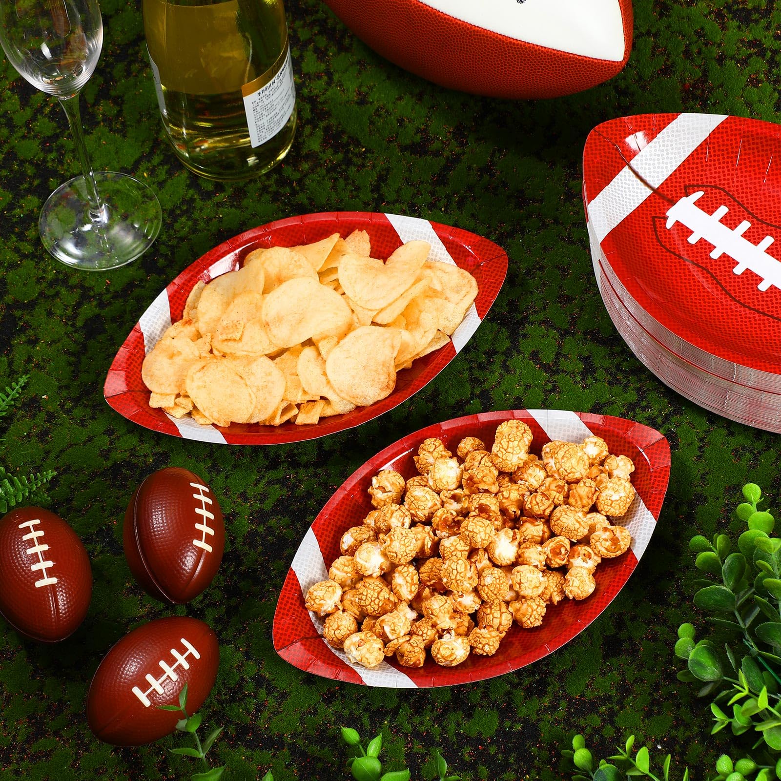 Zubebe 200 Pcs Football Paper Plates Disposable Football Party Supplies Snack Sports Plates Football Birthday Party Favors Dispo