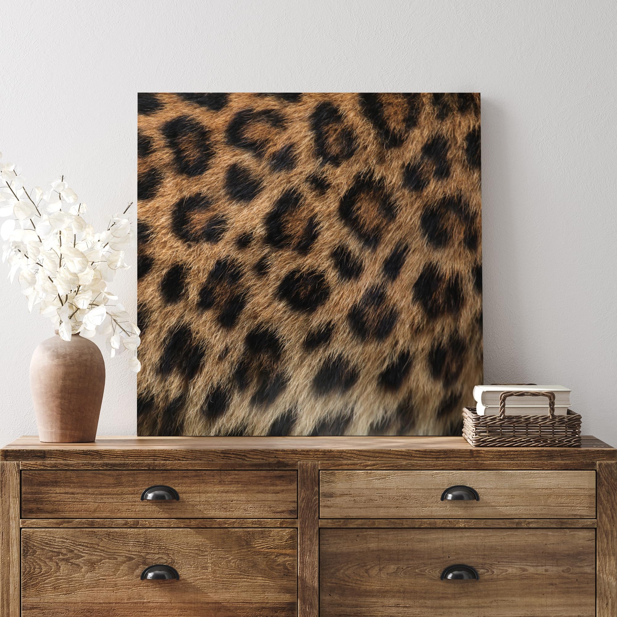 Wall26 - Canvas Prints Wall Art - Canvas Prints Wall Art - Leopard Fur/Skin Texture - 16''X16''