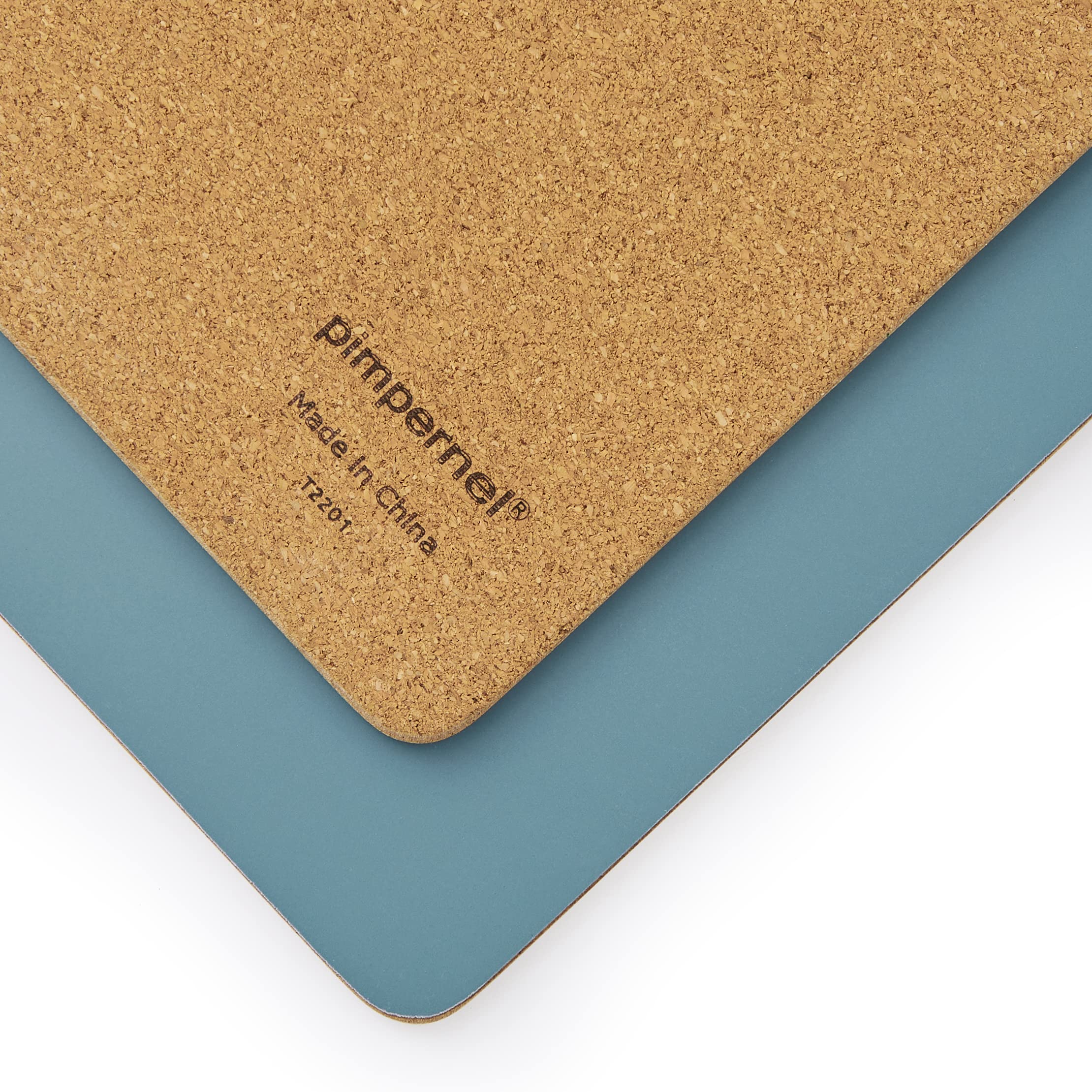 Portmeirion Evergreen Collection Placemats, Azure | Set Of 4 | Heat Resistant Mats | Corkbacked Board | Hard Placemat Set For Di