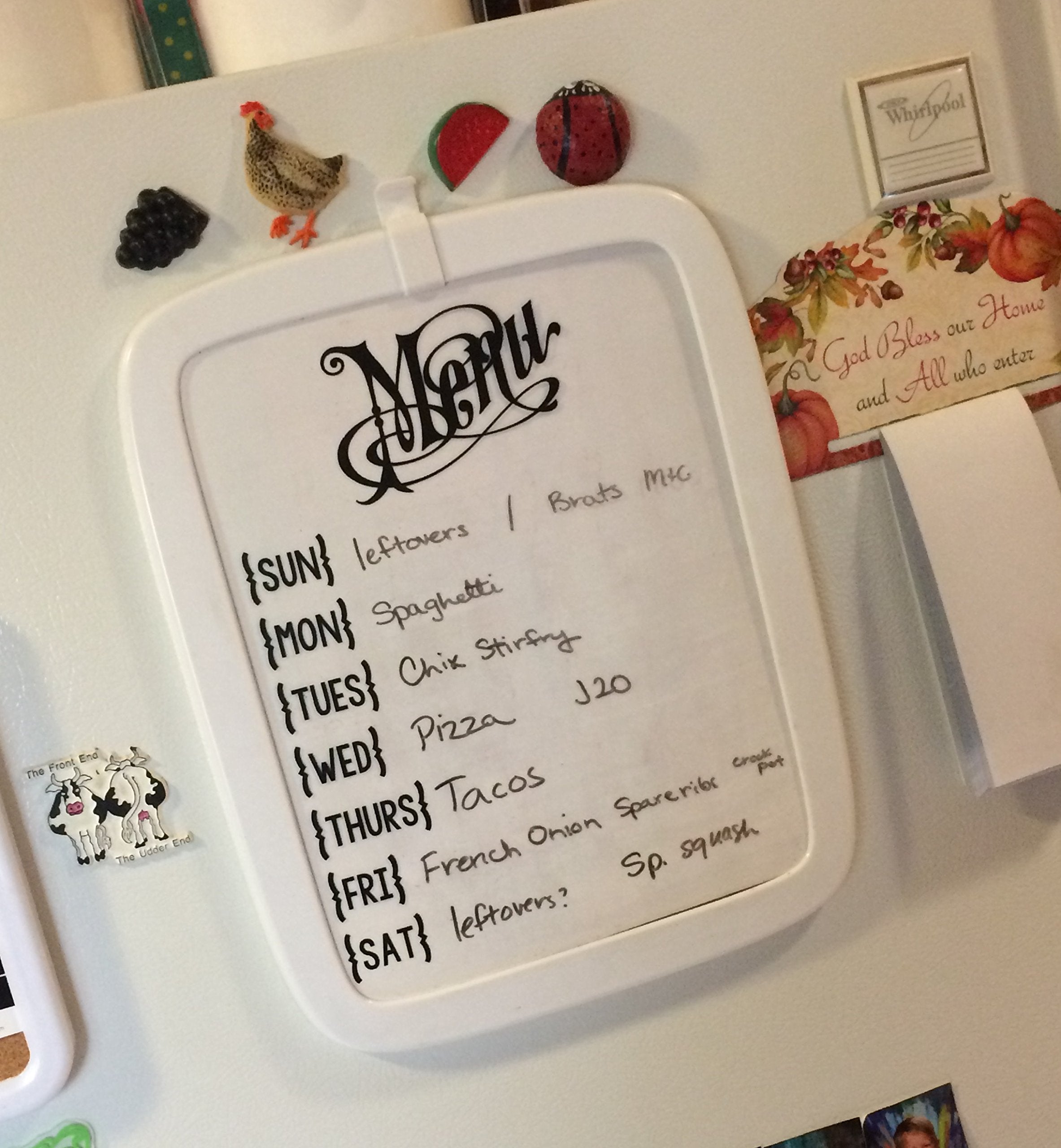 Kitchen D  Cor Menu Planner For Whiteboard Chalkboard Wall Decals 5.75X10-Inch Blk