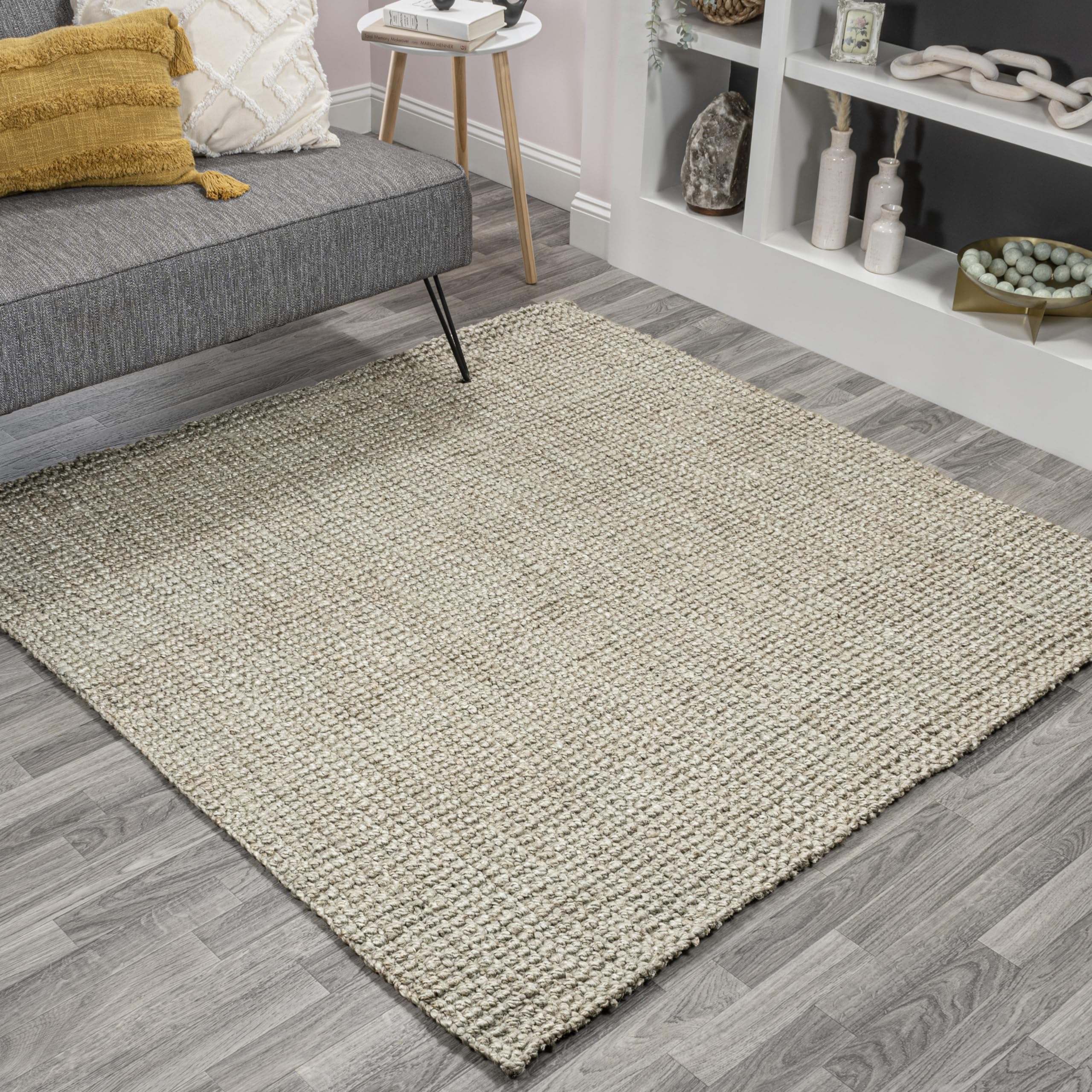 JONATHAN Y NRF102C-9SQ Pata Hand Woven Chunky Jute Area Rug, Bohemian, Transitional, Rustic, Cottage, Vintage, Industrial for Li