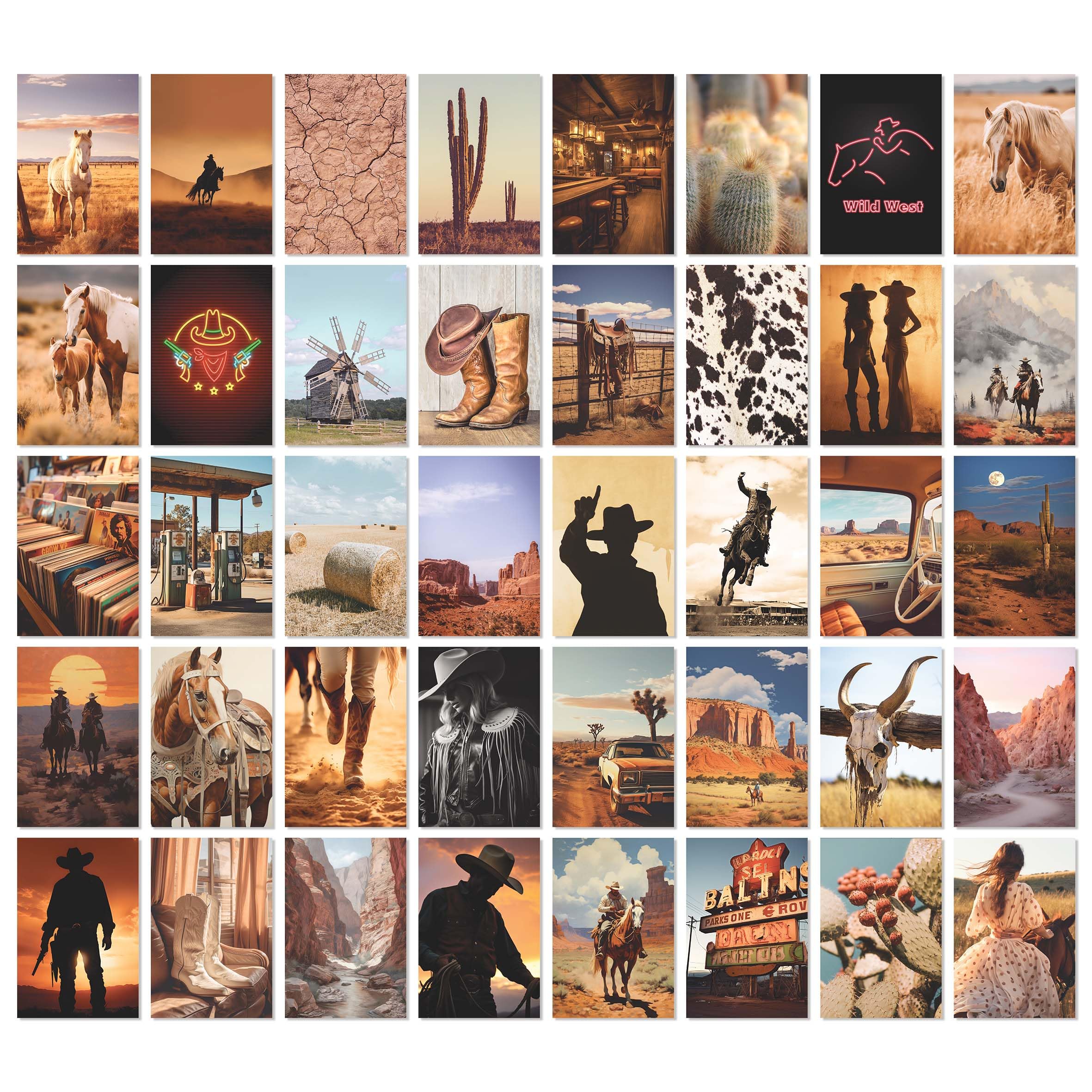 97 Decor Western Room Decor for Bedroom - Western Wall Decor  Western Wall Art Prints  Western Pictures Wall Decor  Western Wall Collage Kit  Cowboy Decor for Home  Vintage Cowgirl Poster (4x6 Inch)