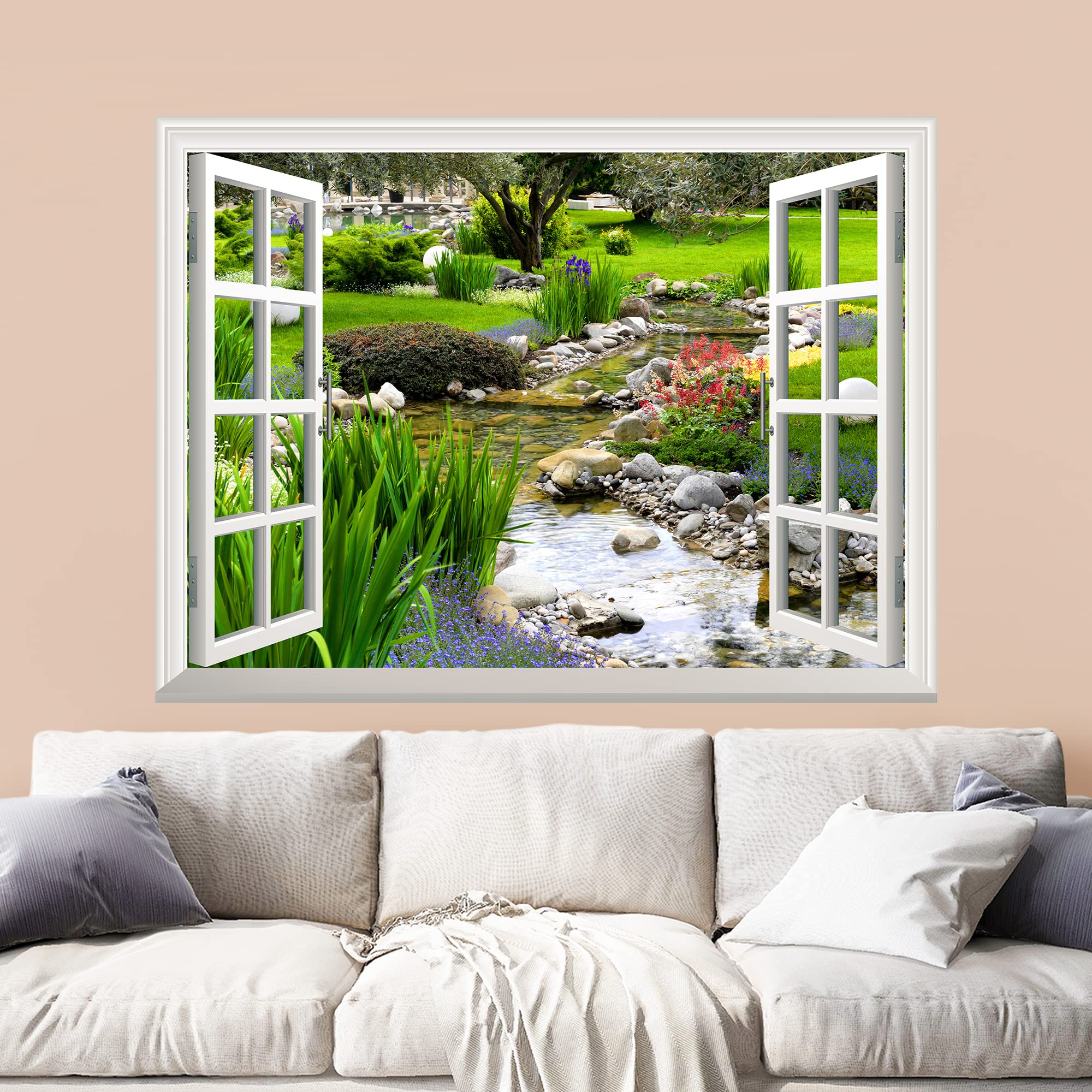 Wall26 Removable Wall Sticker/Wall Mural (24''X32'', Clear Spring And Green Grass)