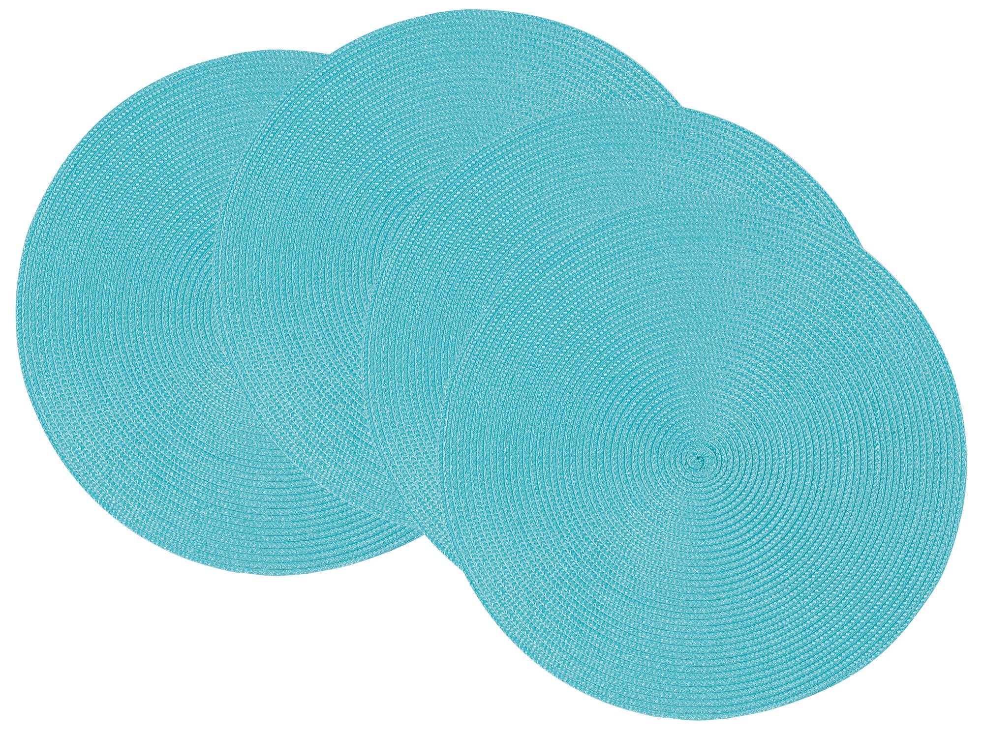 Now Designs Disko Round Placemats, Turquoise, Set Of 4