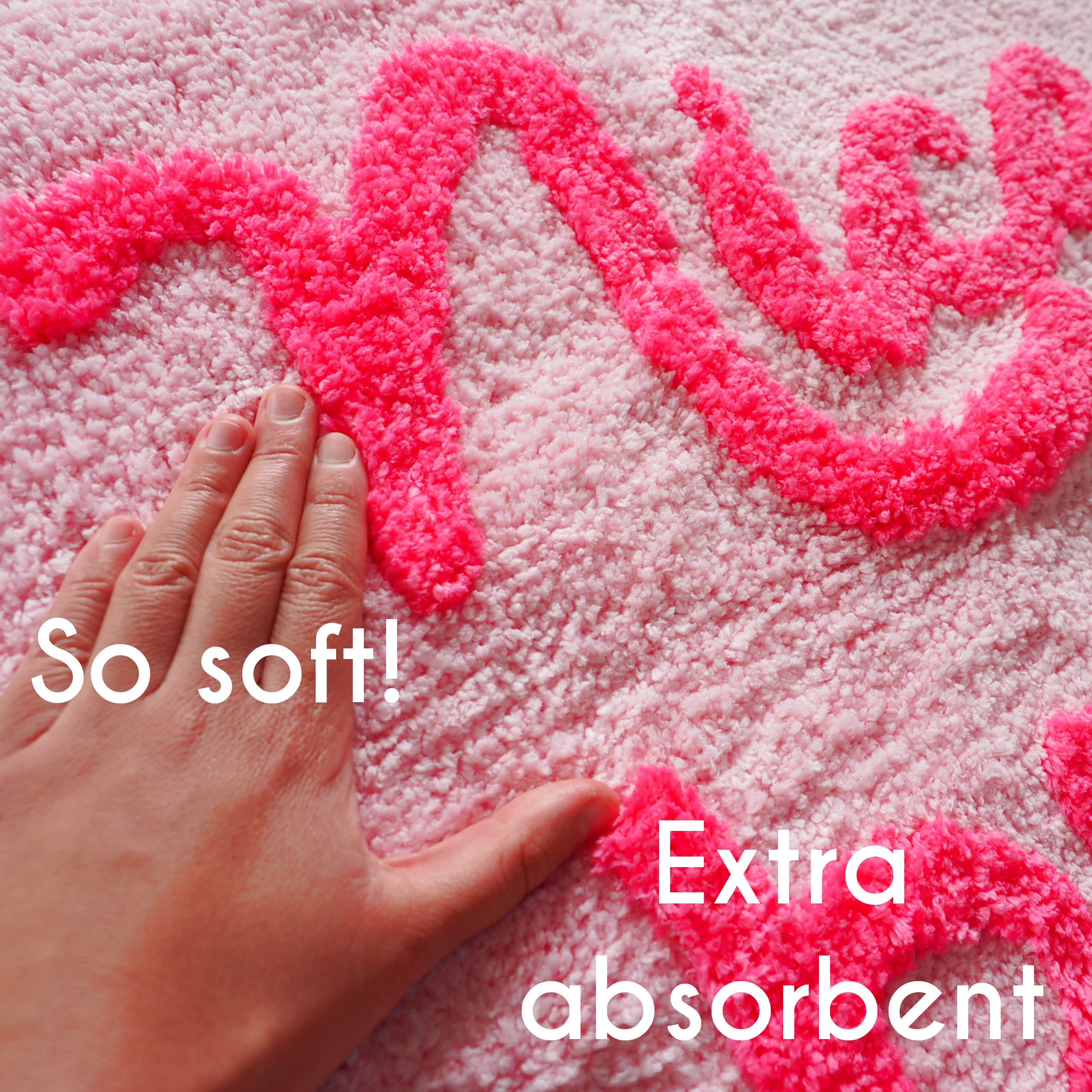 Nice Butt Bath Mat Pink Bum Funny Cute Bathroom Rugs Peach Blush Rug Shower Funny Bathroom Decor for Girls Fun Cute Bath Mat Non-Slip Washable