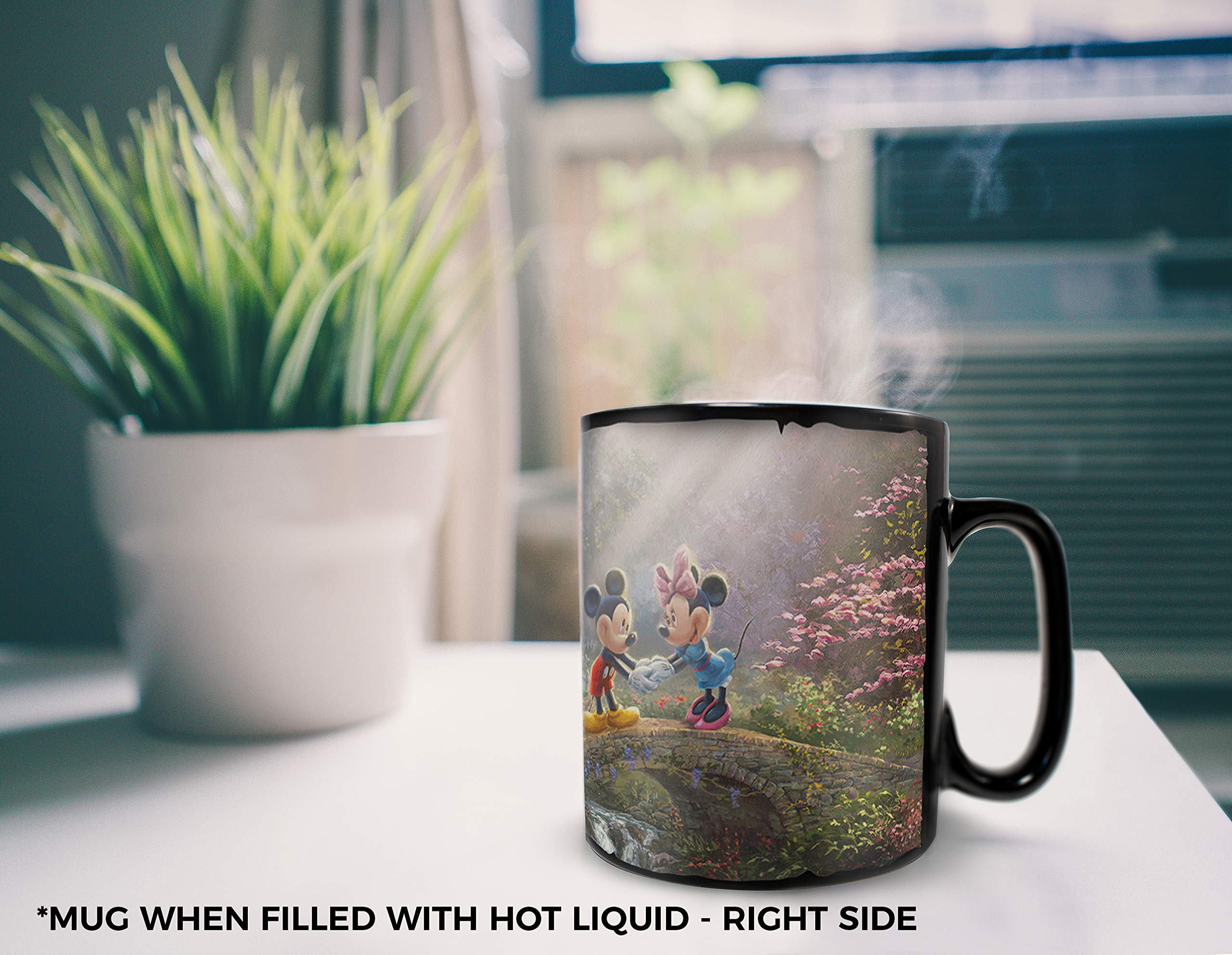 Morphing Mugs Disney - Mickey and Minnie Mouse - Sweetheart Bridge Heat Sensitive Clue Mug - Full image revealed when HOT liquid