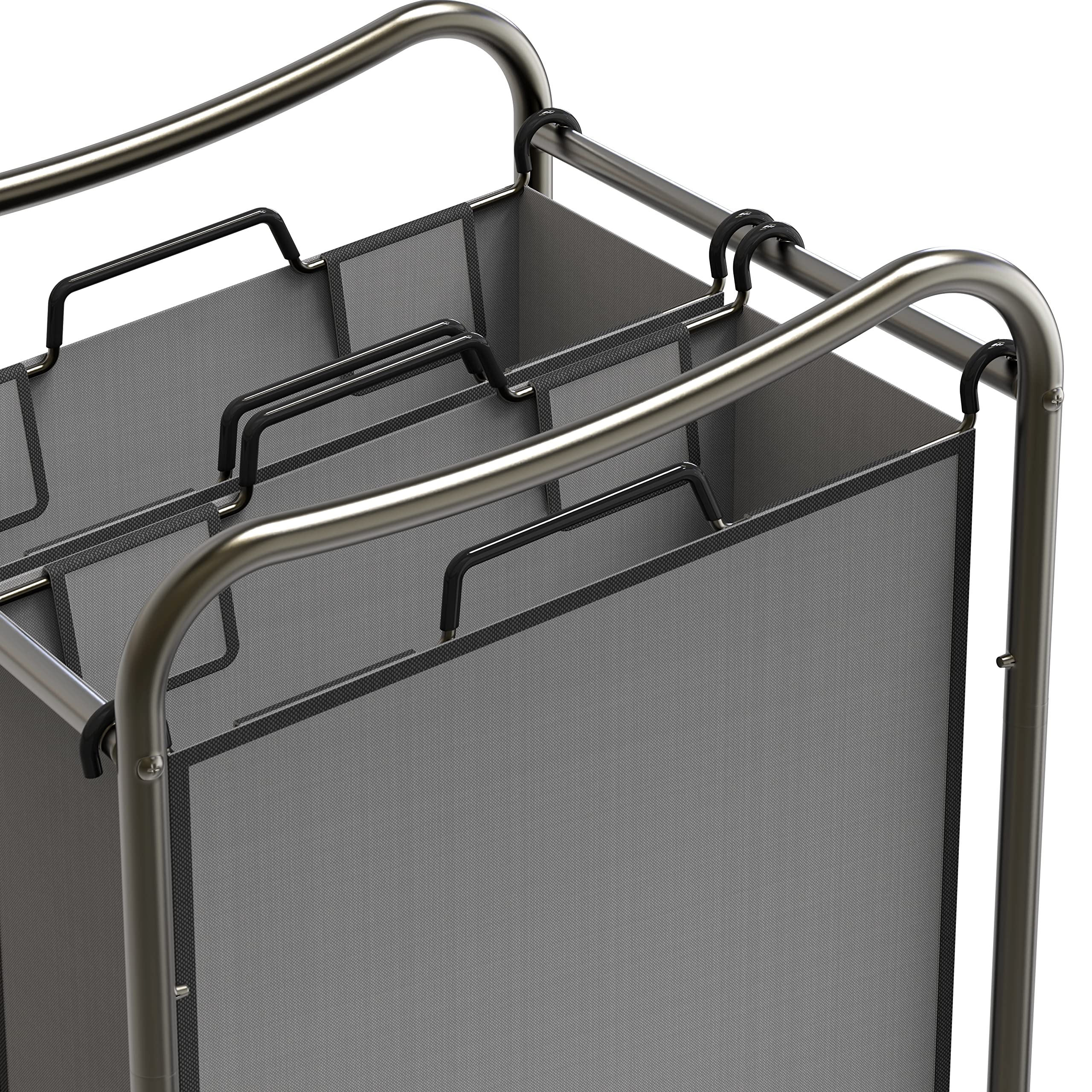 Simplehouseware 2 Bags Laundry Sorter, Dark Grey
