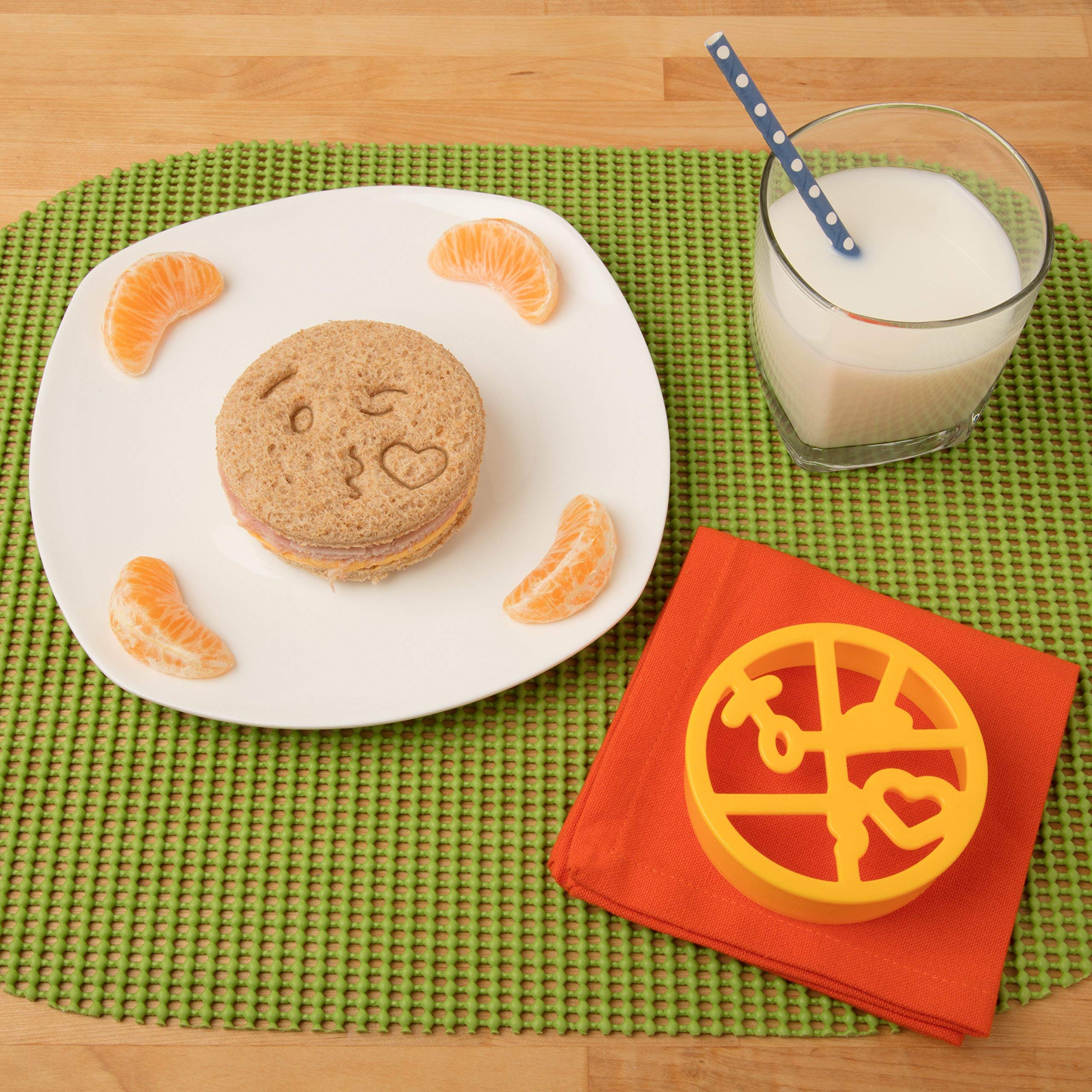 Emoji Sandwich Cutters- 4 Pack Set For Diy Bread Shapes Pancakes Cookies & More, Bpa Free Decruster, Suitable For Kids, Easily F