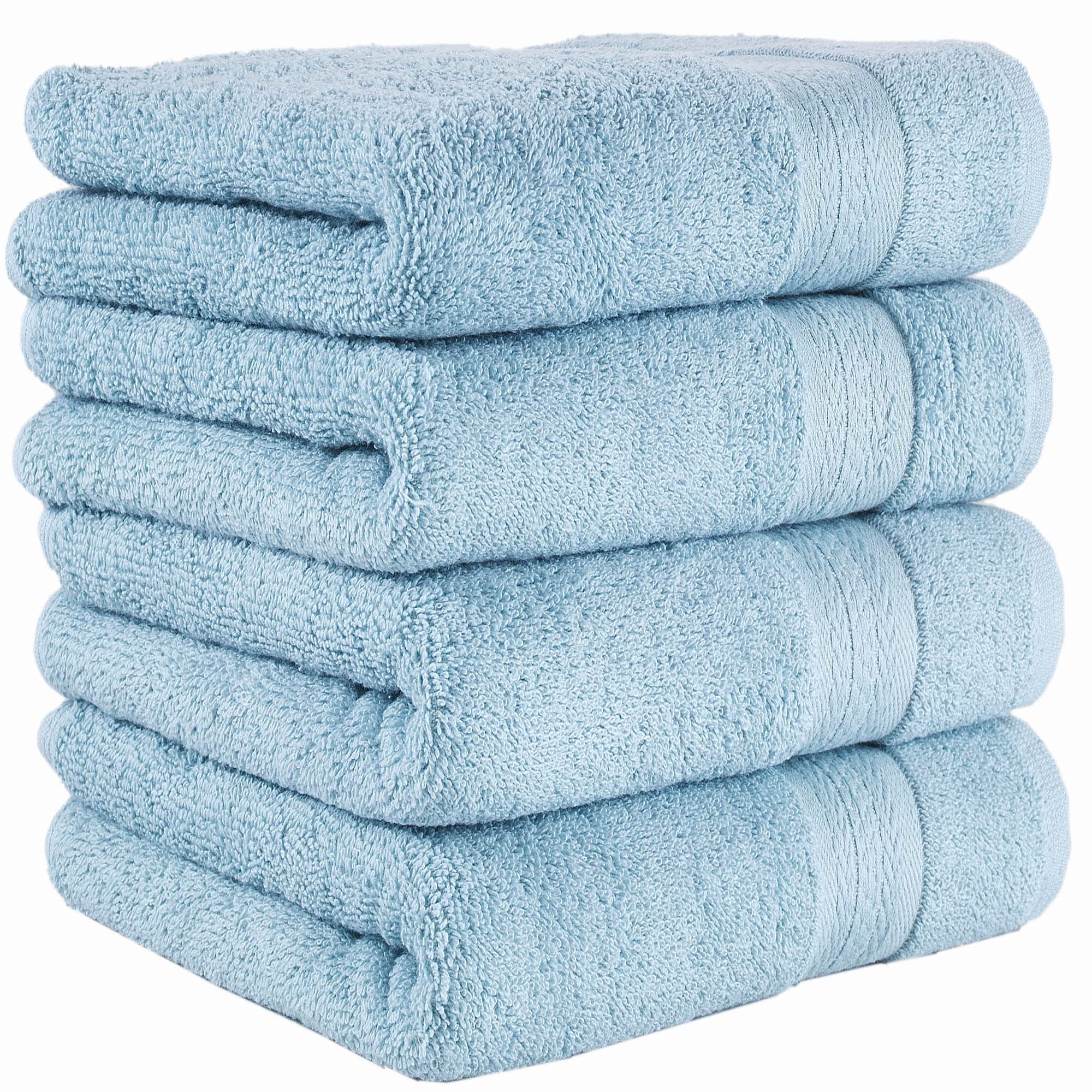 Regal Ruby Quick-Dry 4 Pieces Blue Hand Towel -Bath Linen Set - Highly Absorbent 100% Turkish Cotton -Hand Towel For Bathroom Gu
