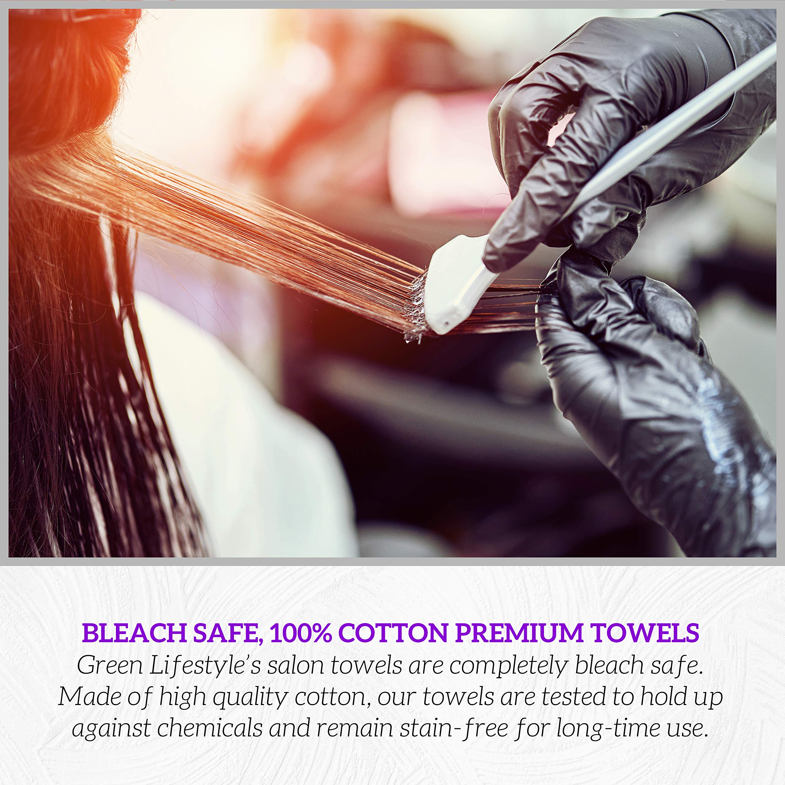 GREEN LIFESTYLE Black Bleach Proof Towels Bulk Sets 100% Cotton 16' X 25' Premium Spa Quality, Super Soft and Absorbent for Gym,