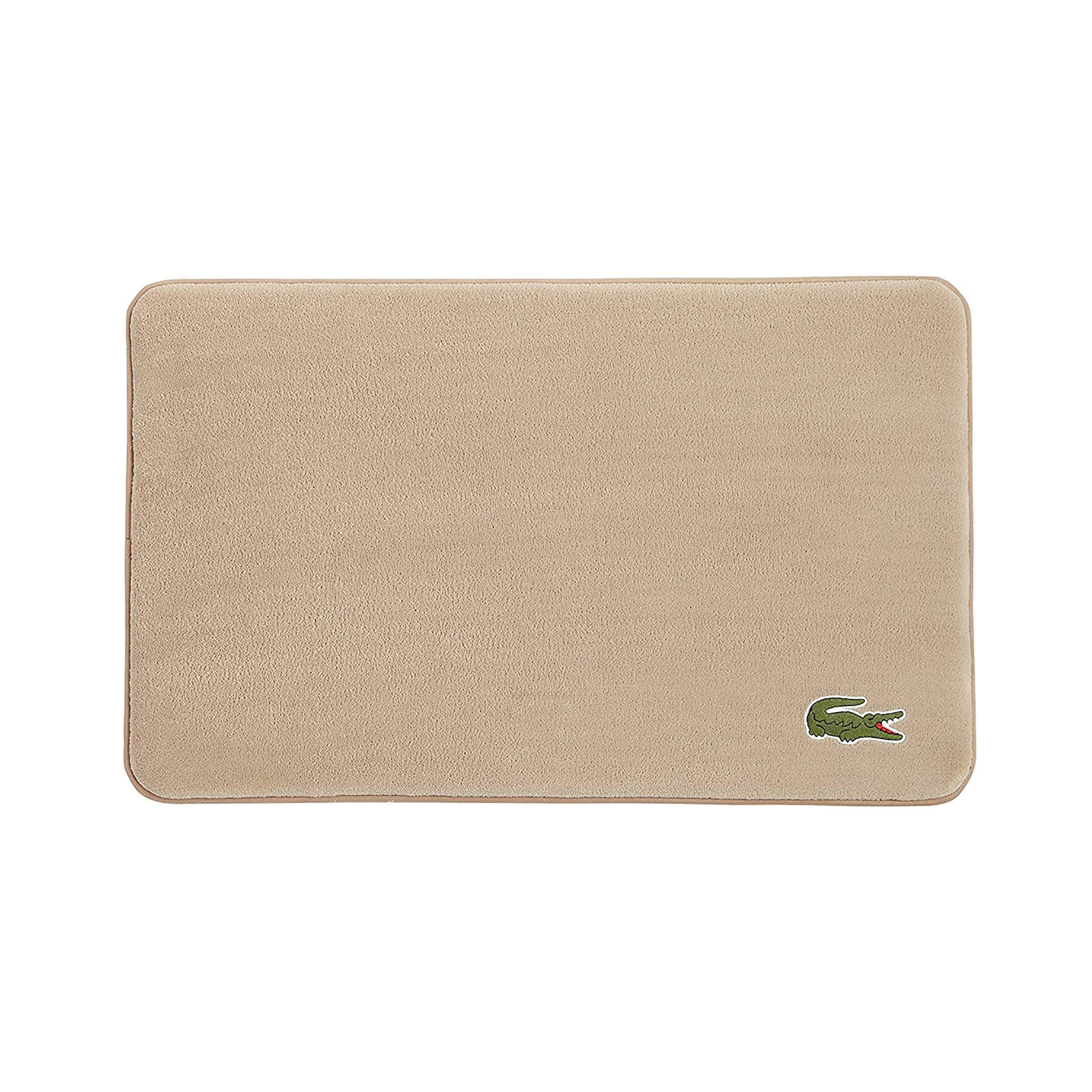 Lacoste Crocodile Bath Mat, Memory Foam Rug, Sand