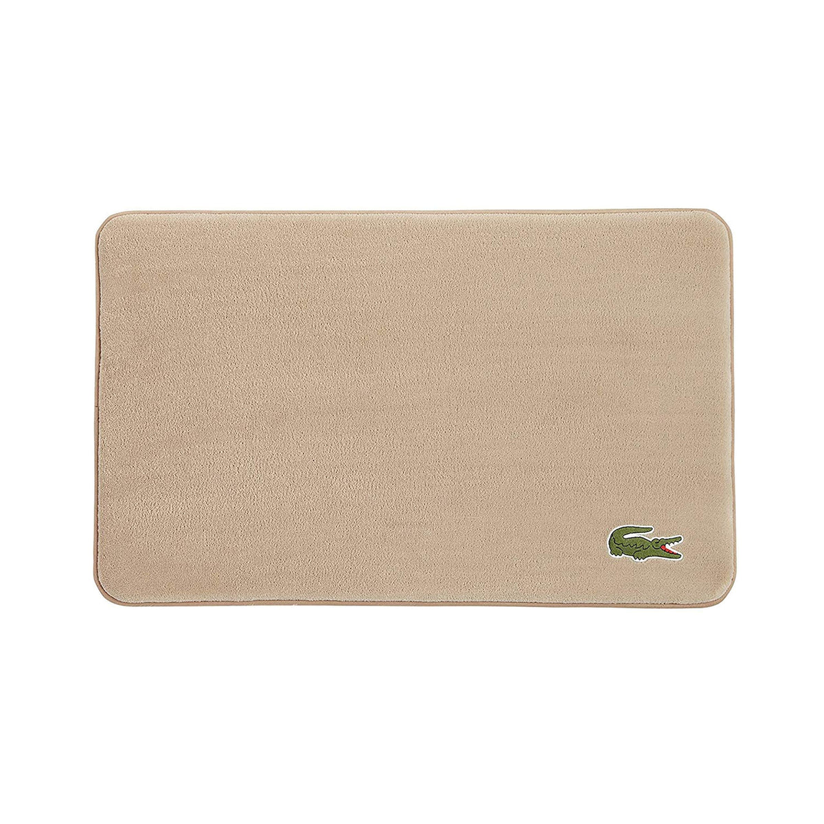 Lacoste Crocodile Bath Mat, Memory Foam Rug, Sand