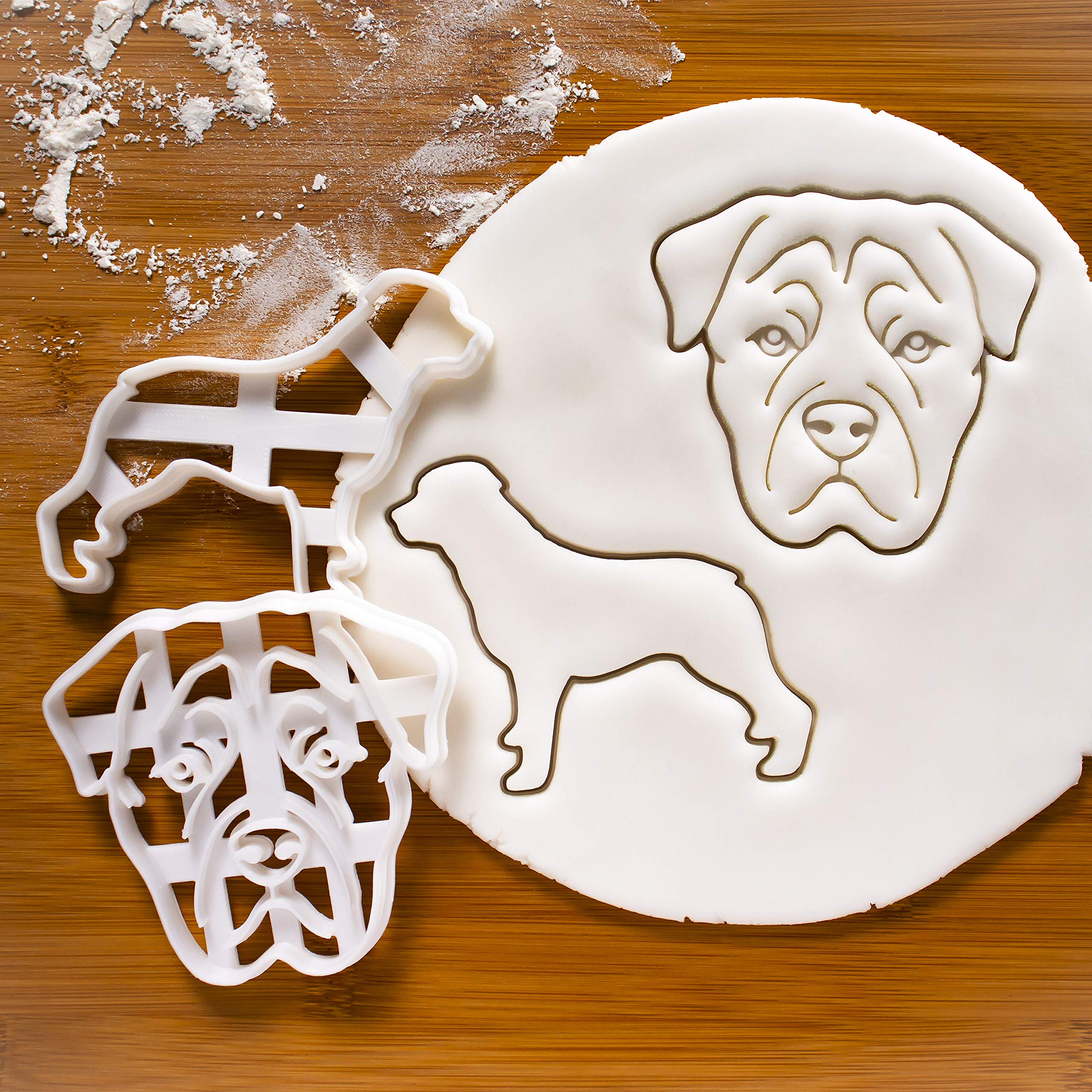 Set Of 2 Rottweiler Cookie Cutters (Designs: Face And Body), 2 Pieces - Bakerlogy