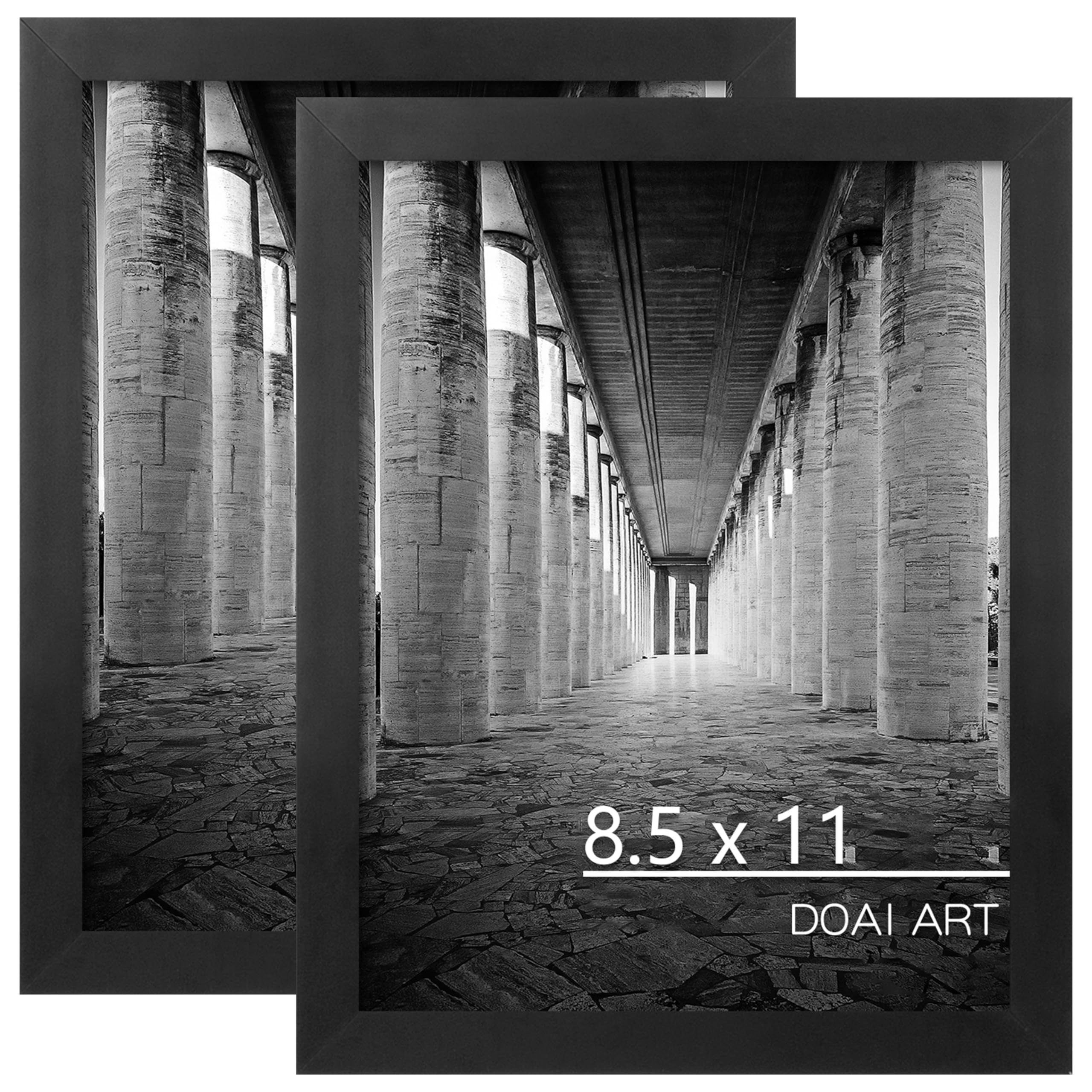 DOAI ART 8.5x11 Certificate Frame 2Pack, 8.5 by 11 Picture Diploma Document Degree Frames for Wall and Tabletop, Black