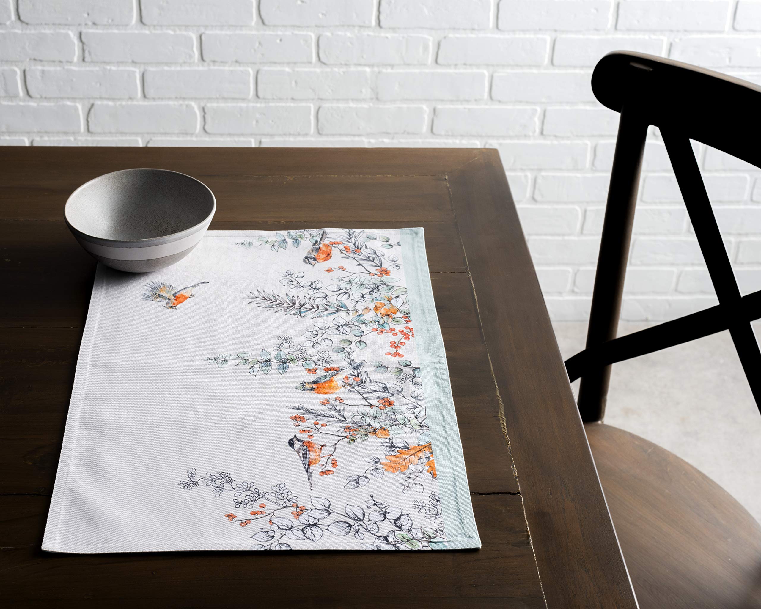 Maison D' Hermine Placemats 100% Cotton Set Of 4 Decorative Washable Table Cloth Placemat, Dining, Holidays, Buffet Party & Wedd
