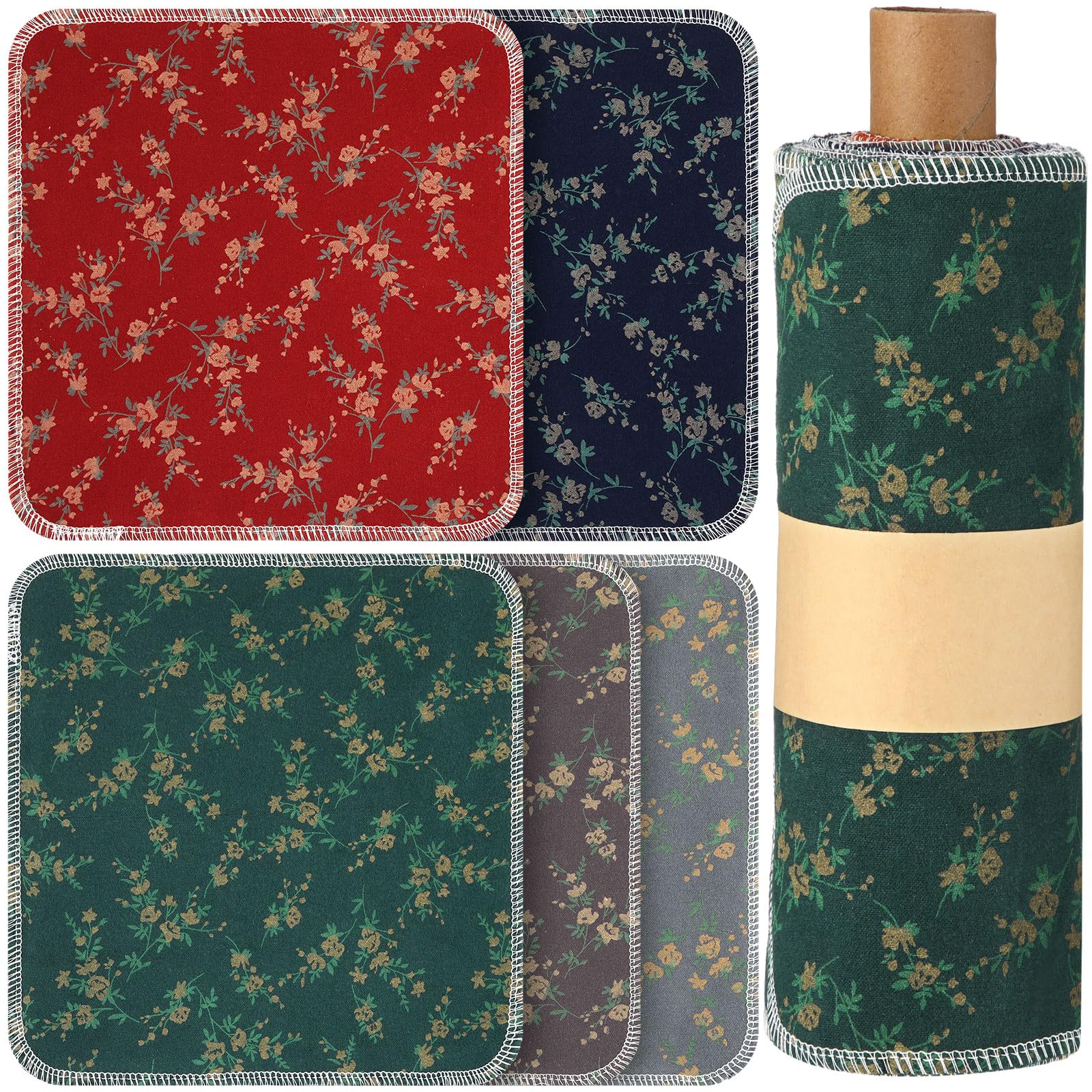 VitalCozy 25 Pcs Reusable Paper Towels Reusable Cotton Towels Toilet Absorbent Washable Paper with Roll Kitchen Dishcloth for Ki