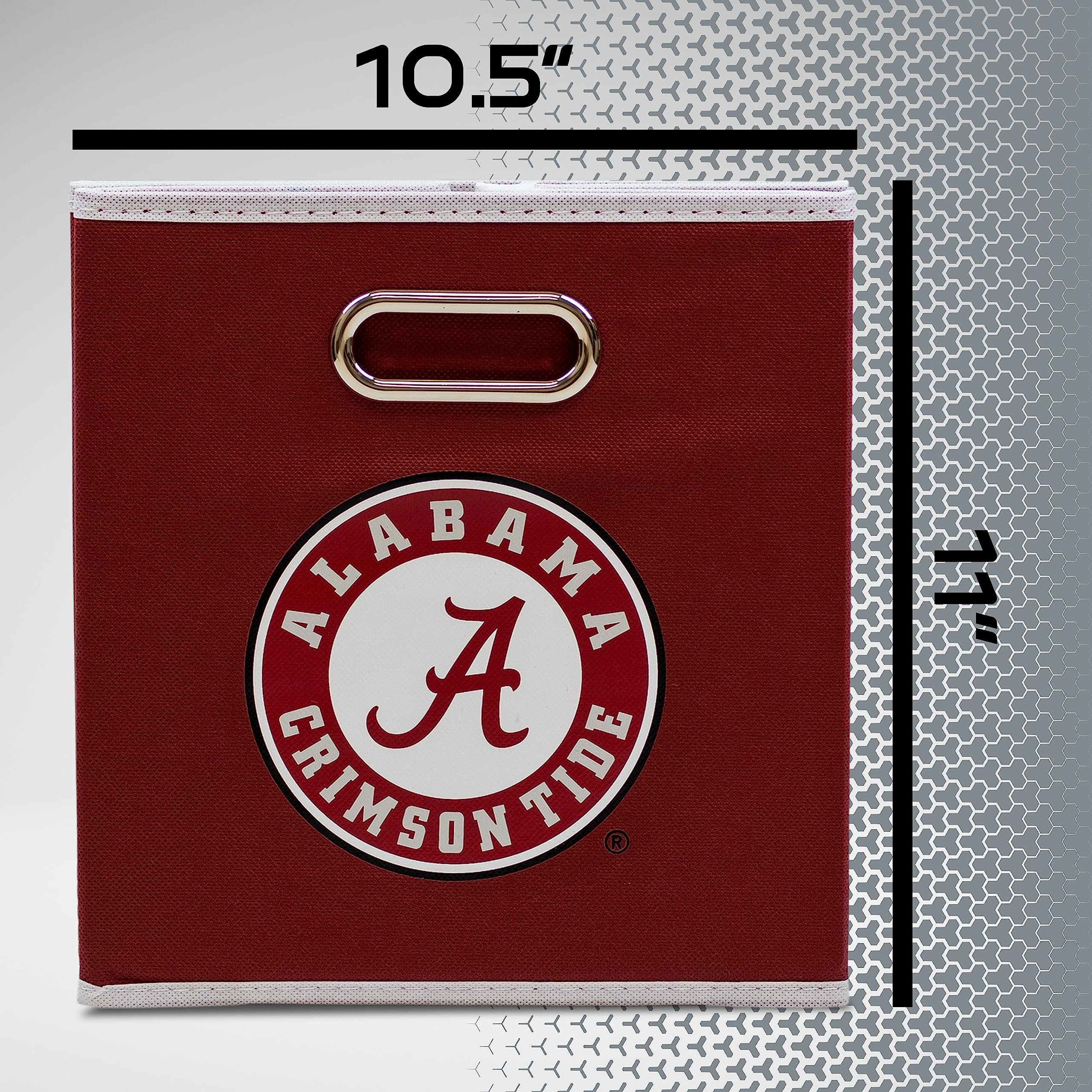 Franklin Sports Ncaa Alabama Crimson Tide Collapsible Storage Bin - Made To Fit Storage Bin Shelf Organizers - 10.5'' X 10.5''