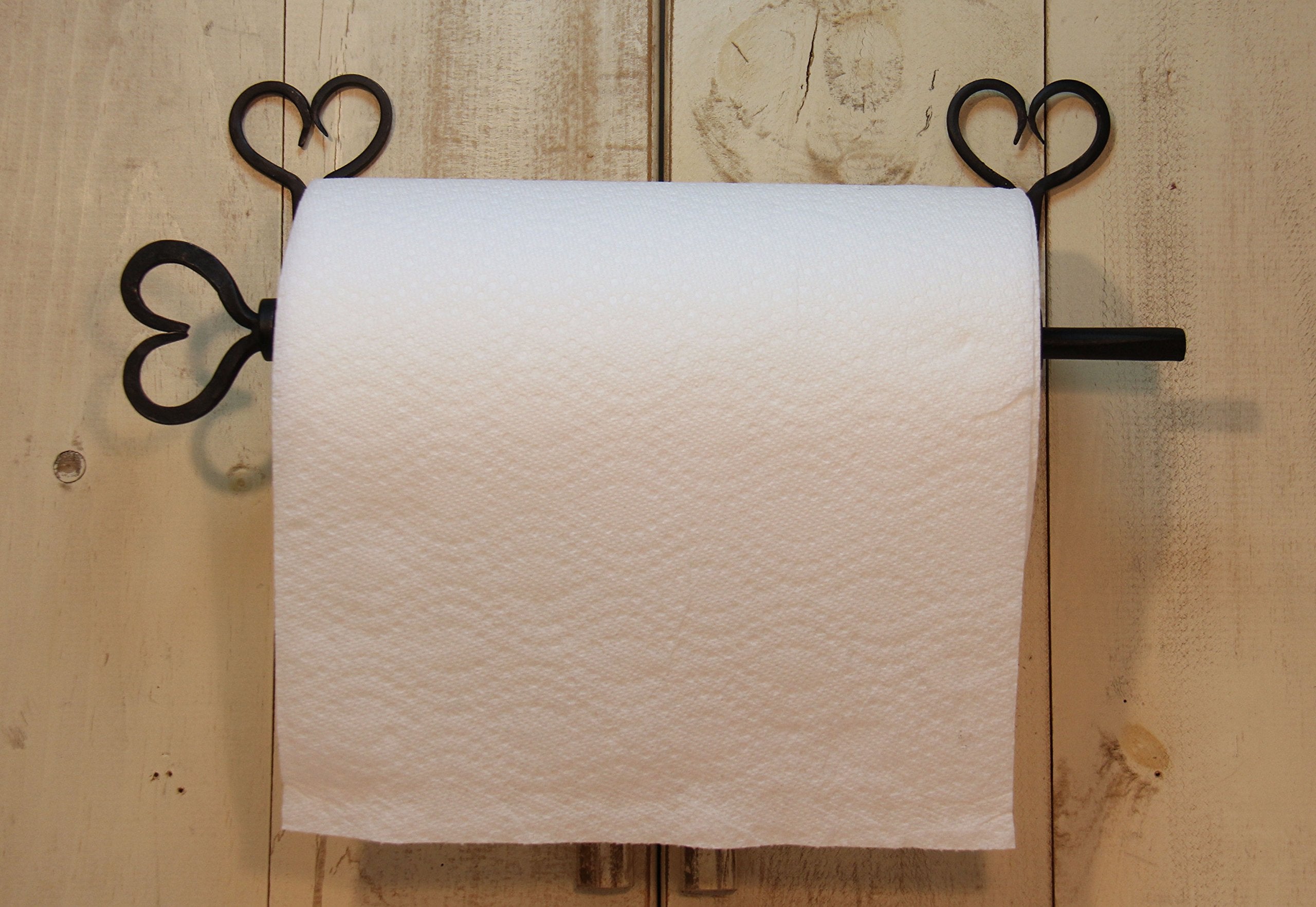 Wrought Iron Paper Towel Holder W Hearts 2 Part