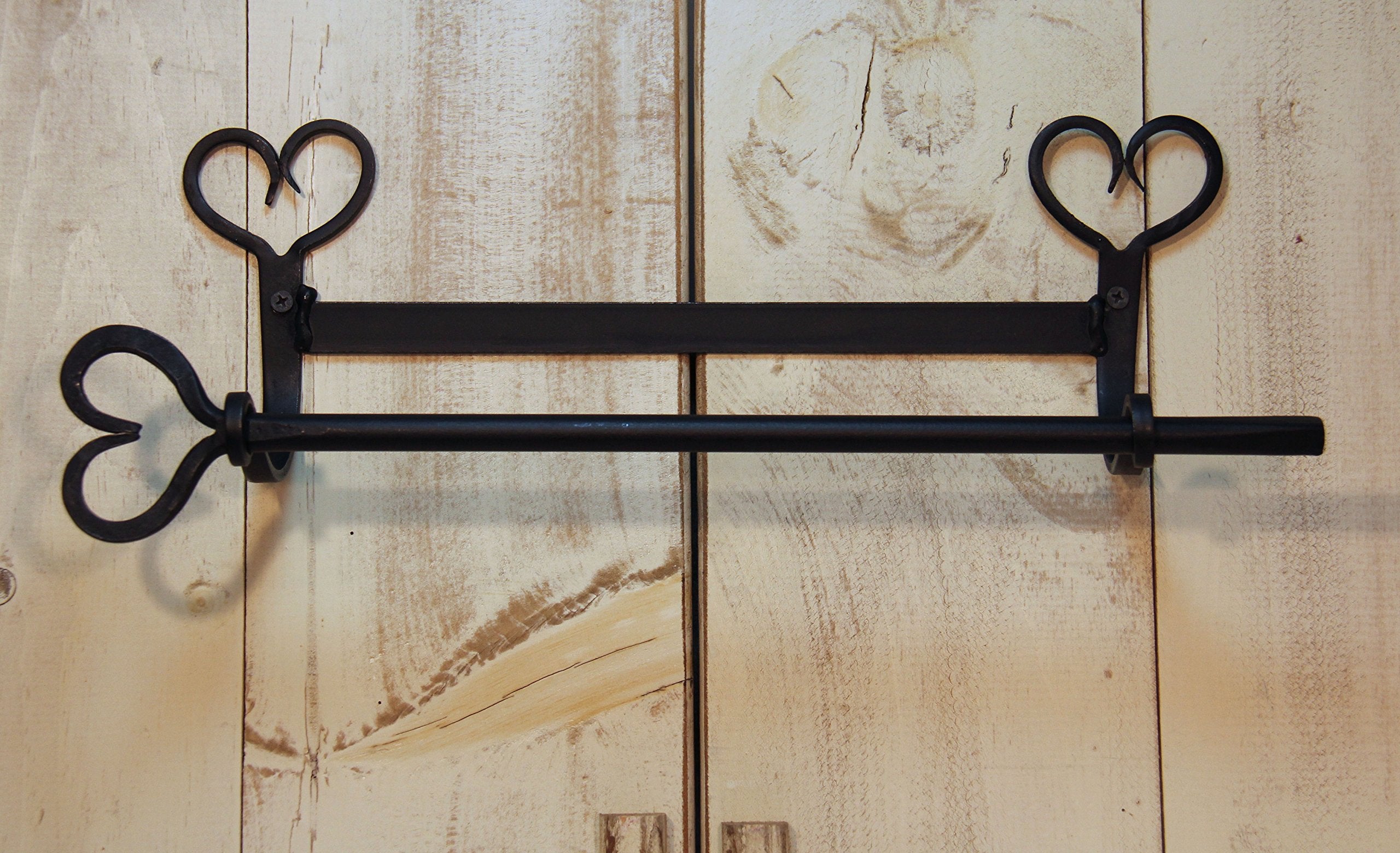 Wrought Iron Paper Towel Holder W Hearts 2 Part