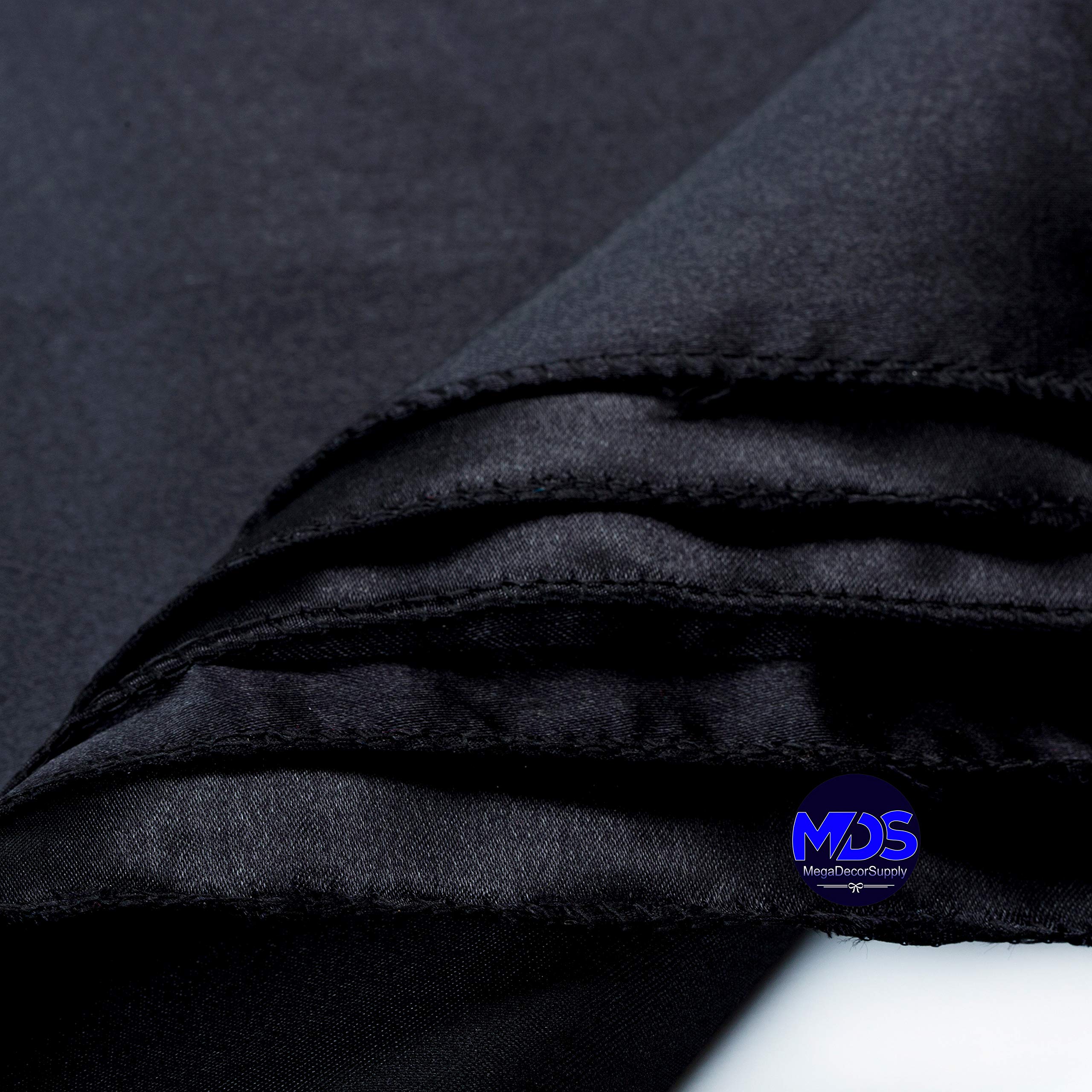 Mds Pack Of 25 Wedding Satin 12''X 12'' Square Dinner Napkin Or Handkerchief For Wedding Banquet Decoration - Black