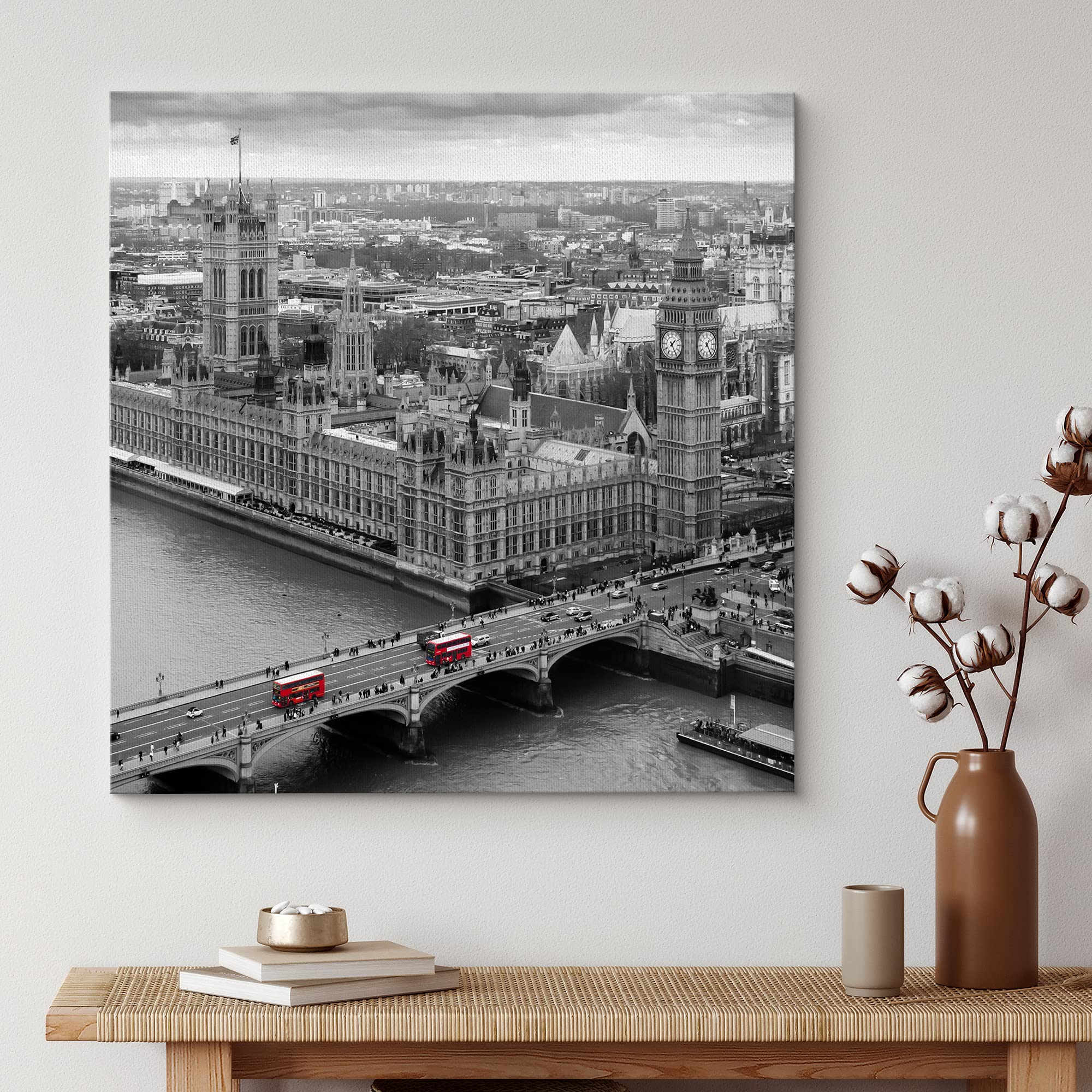 Wall26 Canvas Print Wall Art Pop Of Color Buses In London, England Architecture & Maps Cities Photography Realism Chic Scenic Re