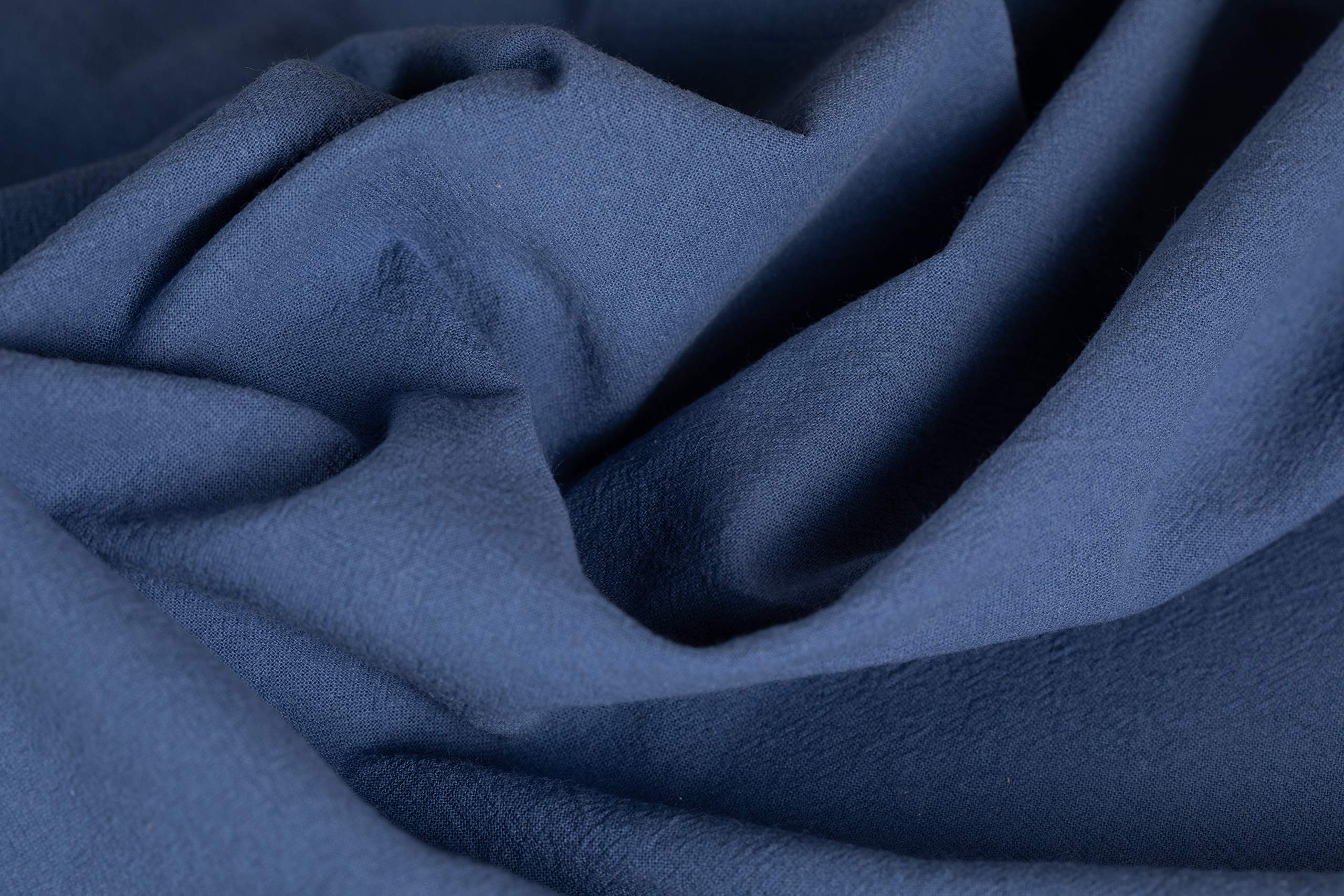 Sticky Toffee Flour Sack Kitchen Towels 100% Cotton Blue, Set Of 6, Crinkle Finish Tea Towels, Low Lint And Absorbent Dish Towel