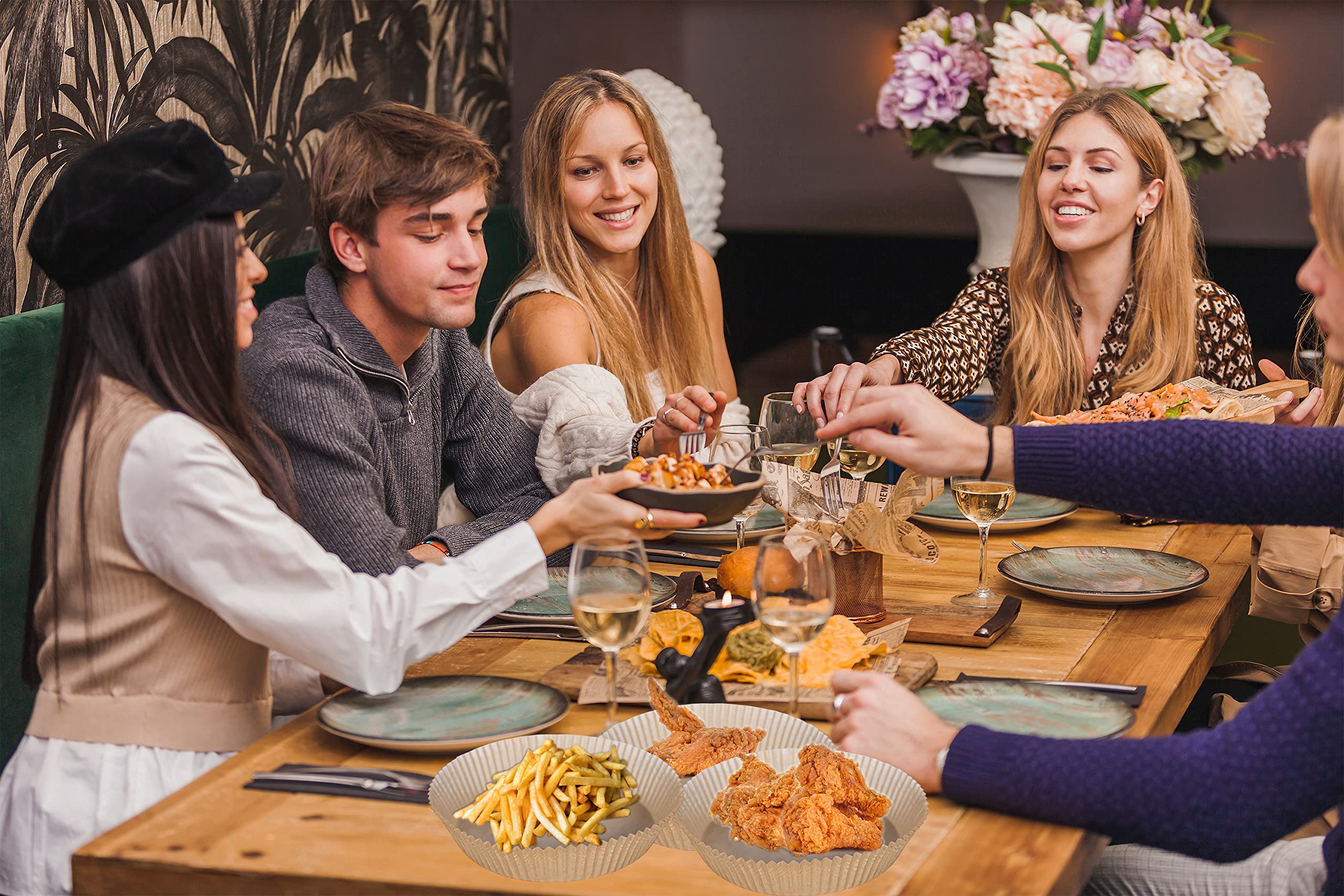 Air Fryer Disposable Paper Liner Keep Air Fryer Clean With Air Fryer Inserts, Superior Food Grade Quality Material Unbleached No