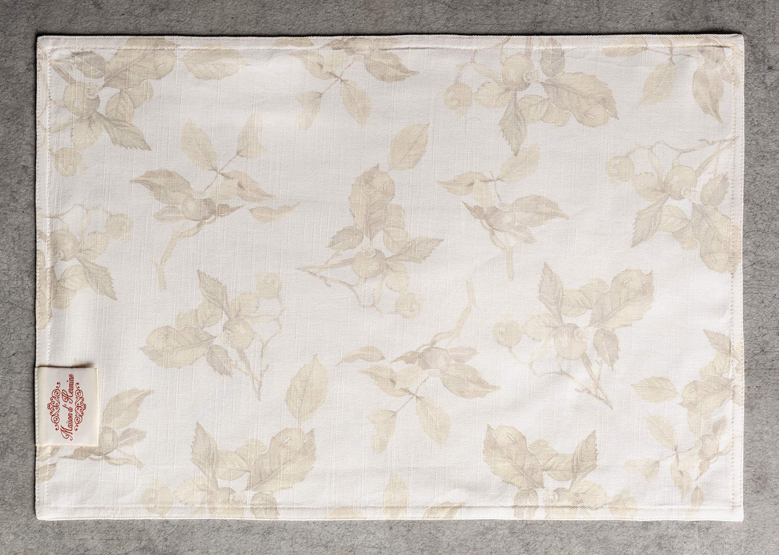 Maison D' Hermine Placemats 100% Cotton Decorative Cloth Place Mat Washable Dinner Placemat, Holiday, Wedding & Dining, Equinoxe