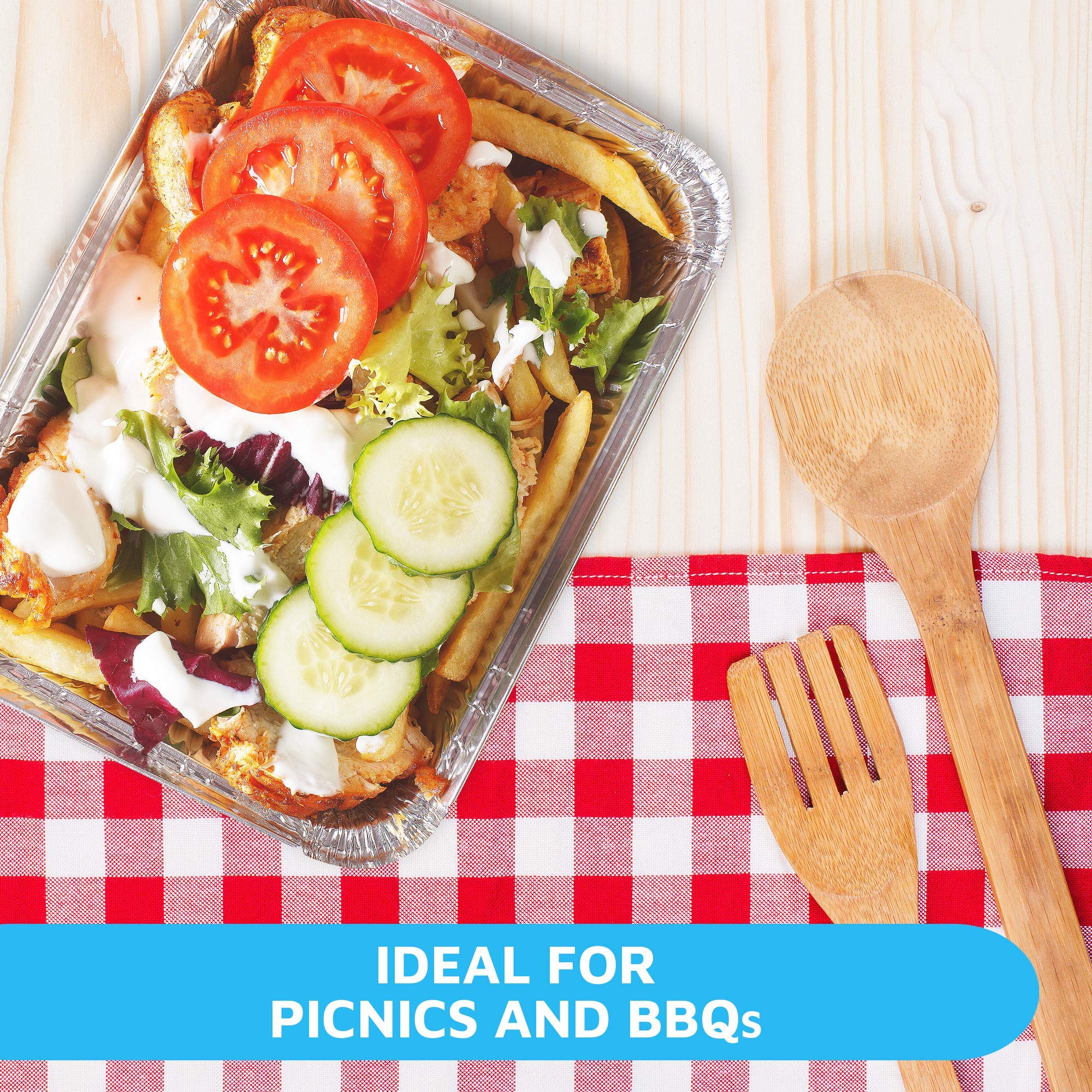 Montopack Disposable Takeout Pans With Clear Lids | 5Lb Capacity Aluminum Foil Food Containers With Seal For Freshness | Eco-Fri