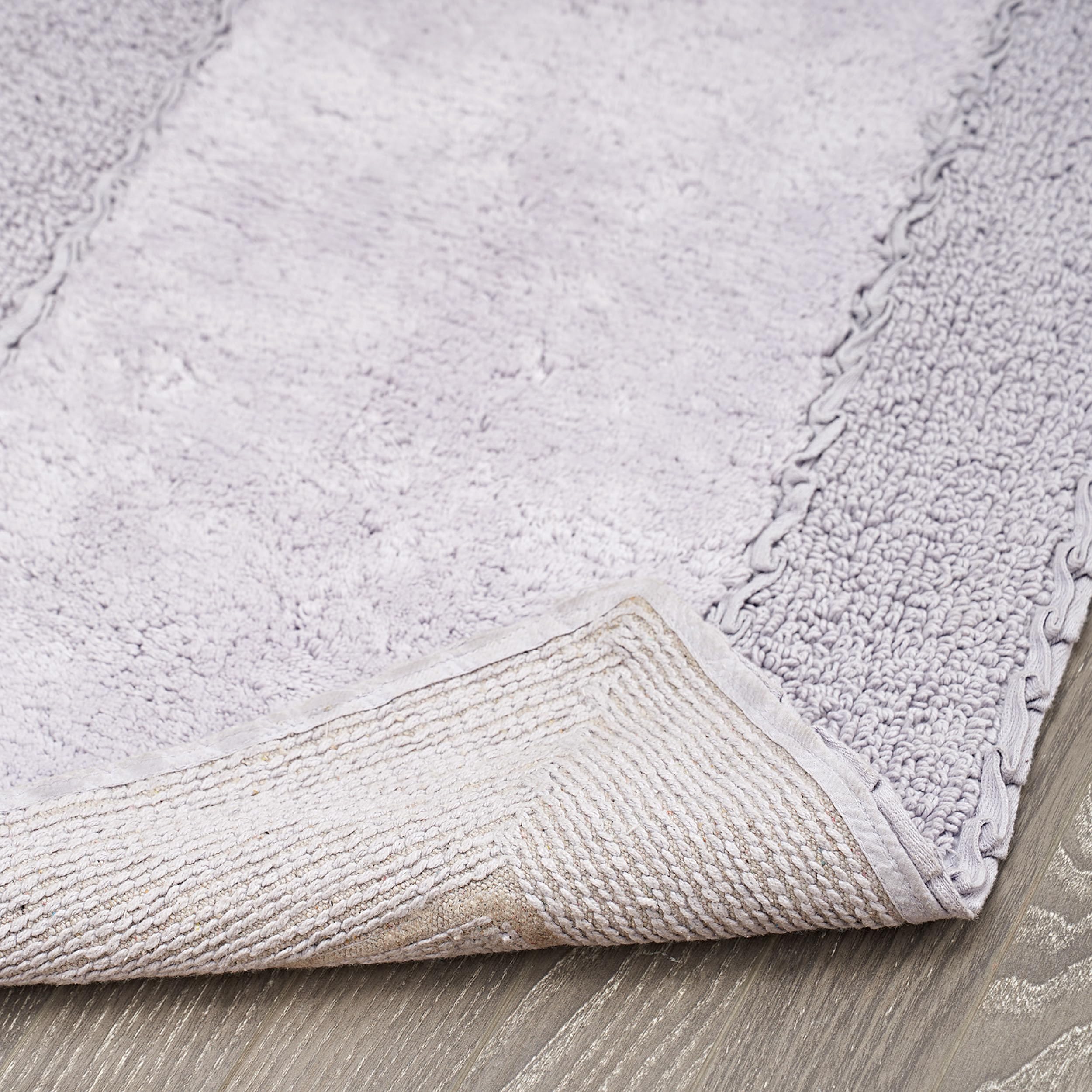 Laura Ashley Ruffle Border 100% Cotton Bath Rug, Purple, 17''X 24''