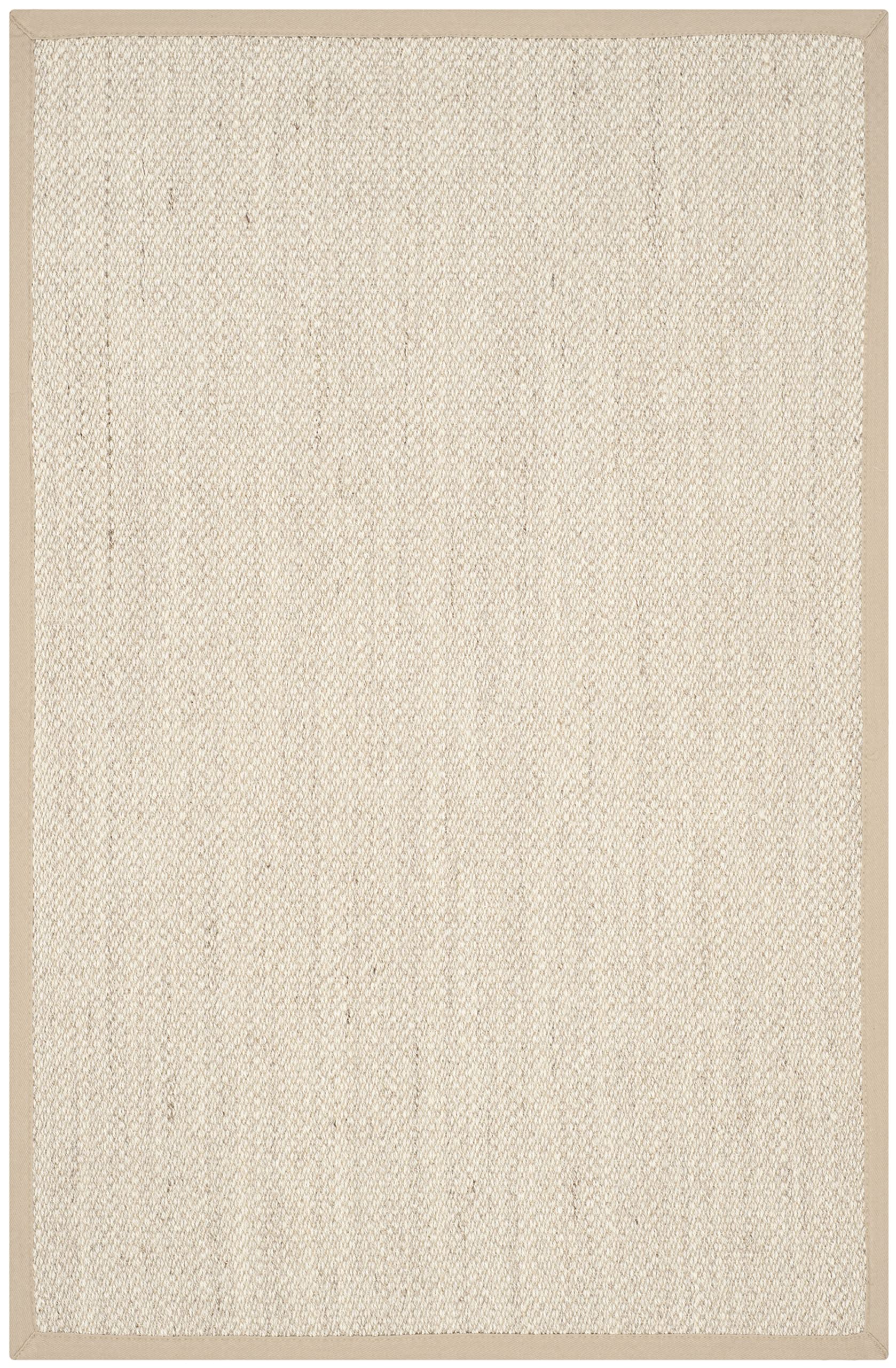 SAFAVIEH Natural Fiber Collection Accent Rug - 26 x 4, Marble & Linen, Border Sisal Design, Easy Care, Ideal for High Traffic 
