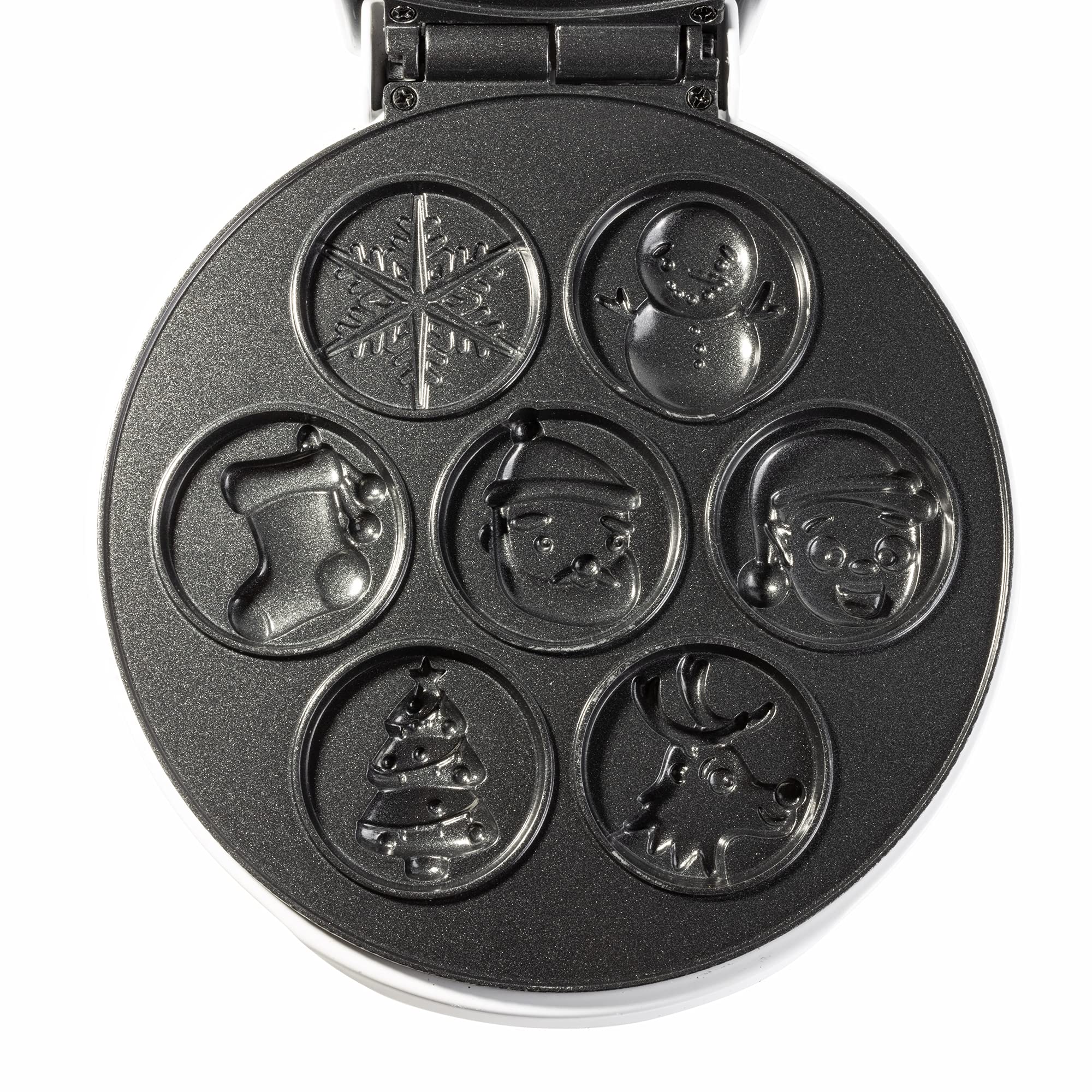 Christmas Holiday Waffle Maker W 6 Edible Food Markers- Make X-Mas Breakfast Fun W Delicious Decorated Pancakes Or Waffles- Elec