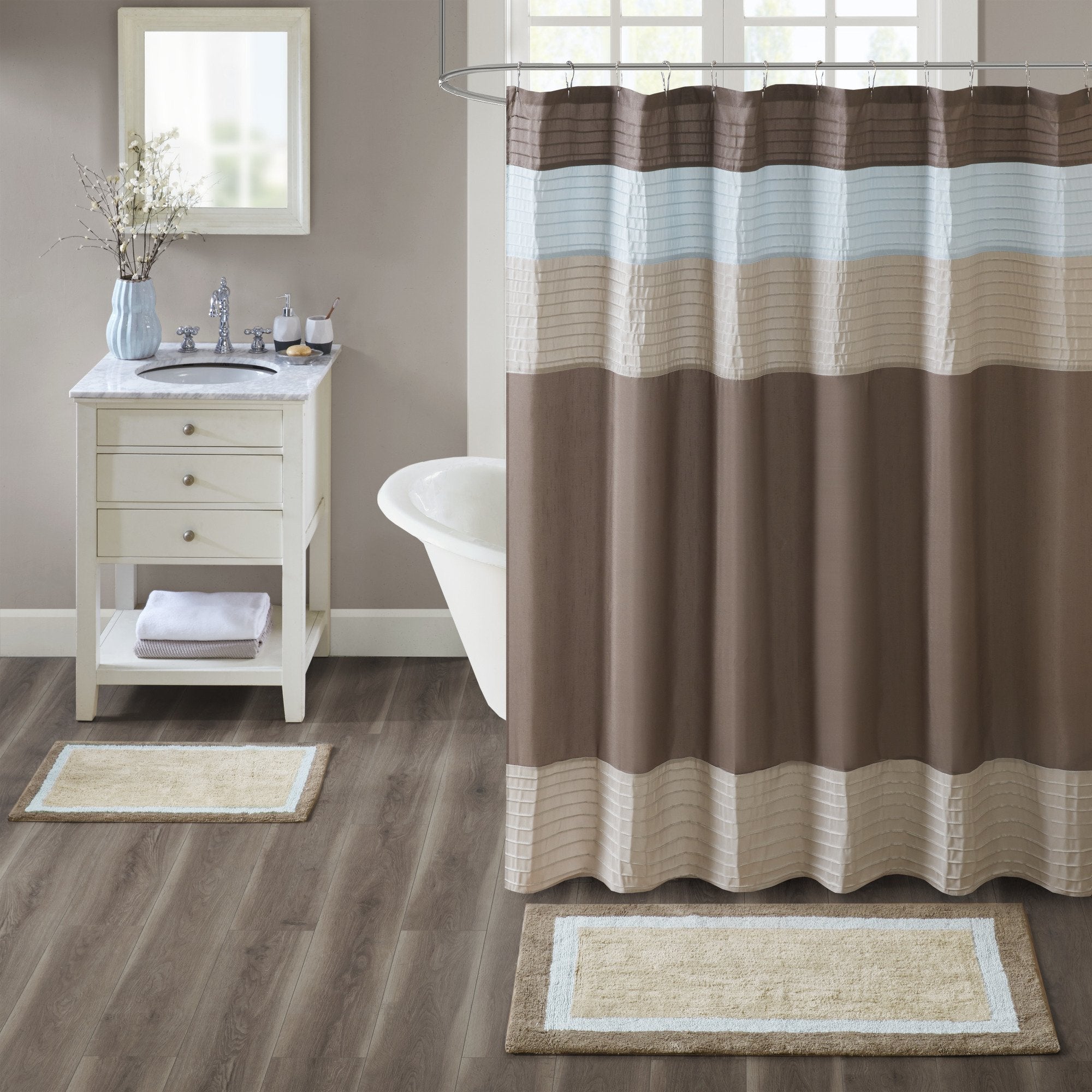 Madison Park Amherst Bathroom Rugs Room D  cor 100% Cotton Tufted Ultra Soft Non-Slip, Absorbent Quick Dry Bathtub Mats, 20x30, 