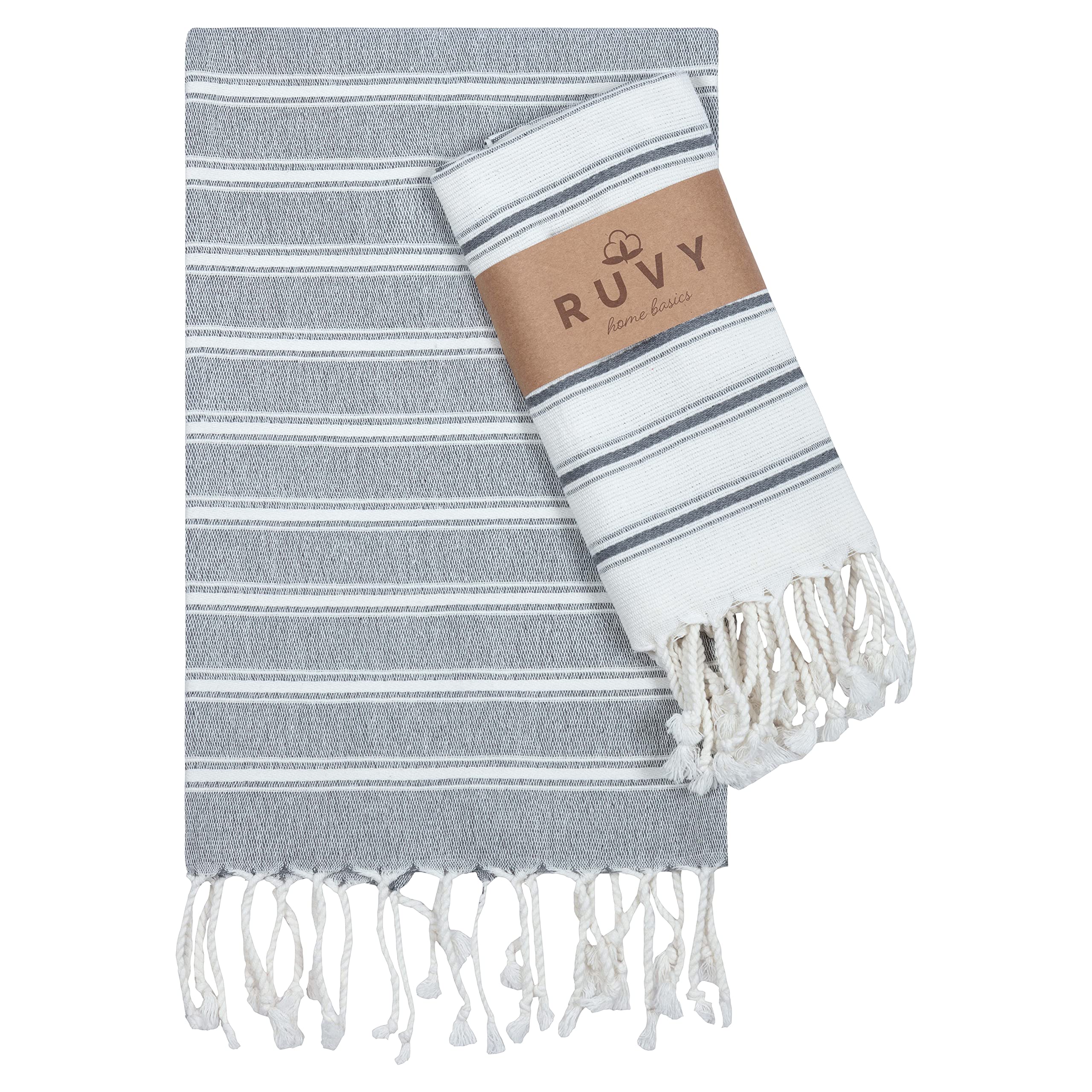 Ruvy Home Basics Turkish Hand Towels For Bathroom Set Of 2 | 18''X40'', Cotton | Bathroom Hand Towels & Decorative Hand Towels F