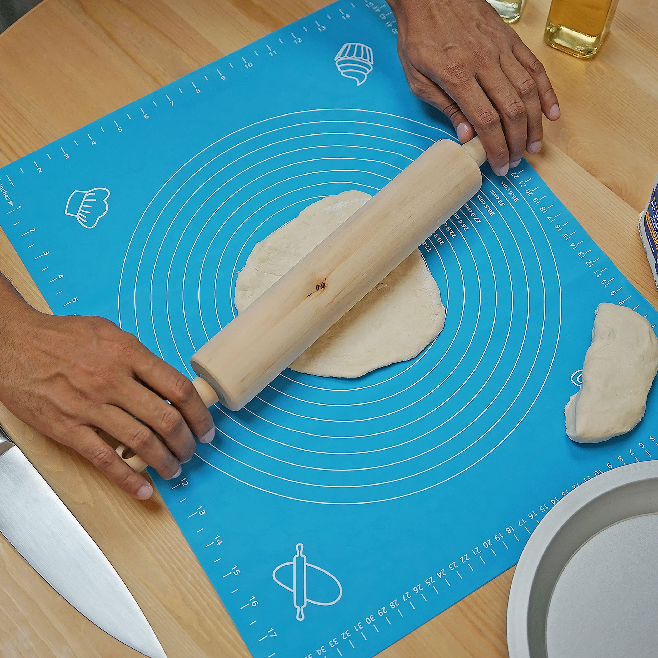 Southern Homewares Silicone Placemat Pastry Pizza Cake Pie Mat Baking Rolling Kneading Crafts Countertop Table Protector Non Sti