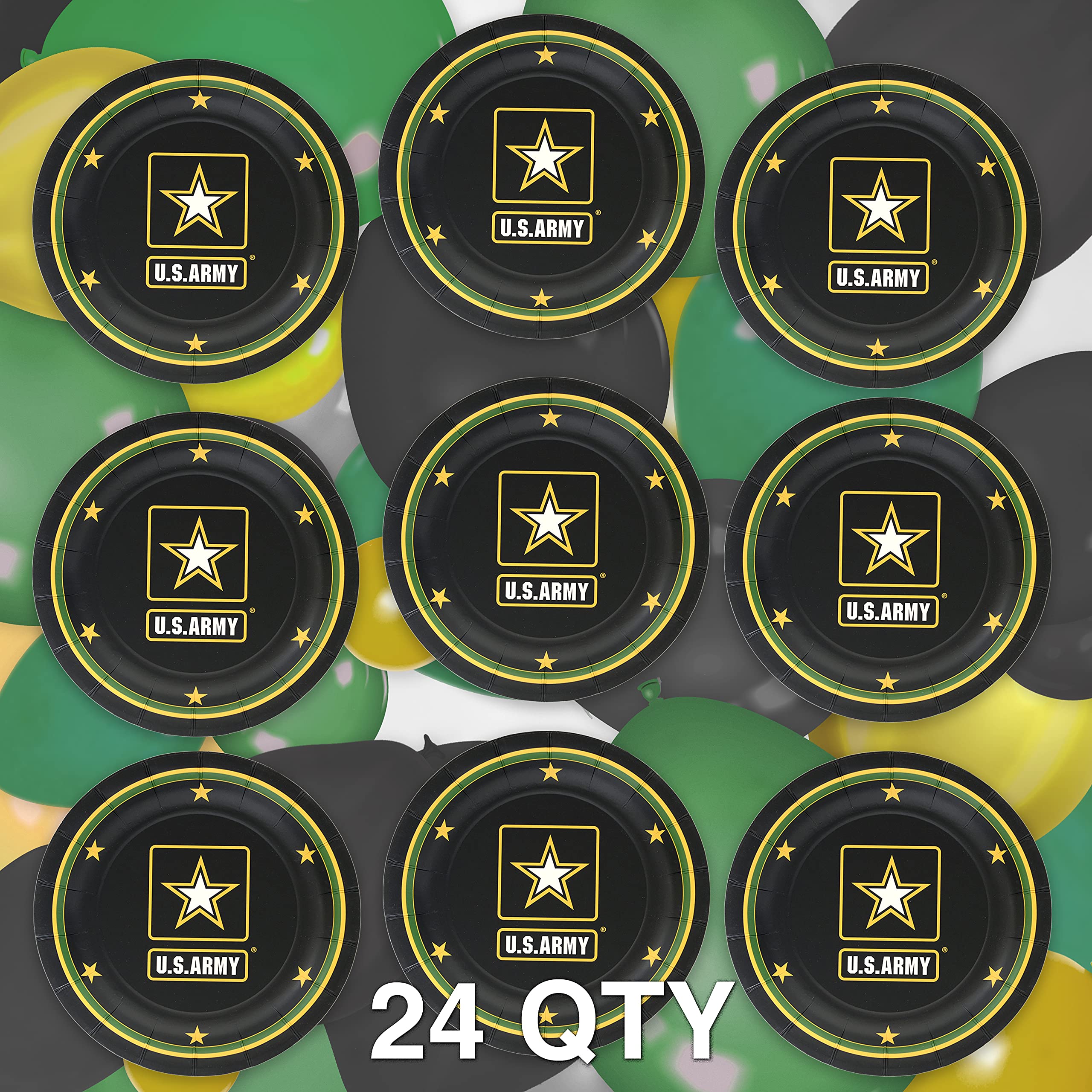 Havercamp U.S. Army 7 In. Party Plates (24 Plates)! Includes 24 Round Dessert Plates In The Officially Licensed United States Ar