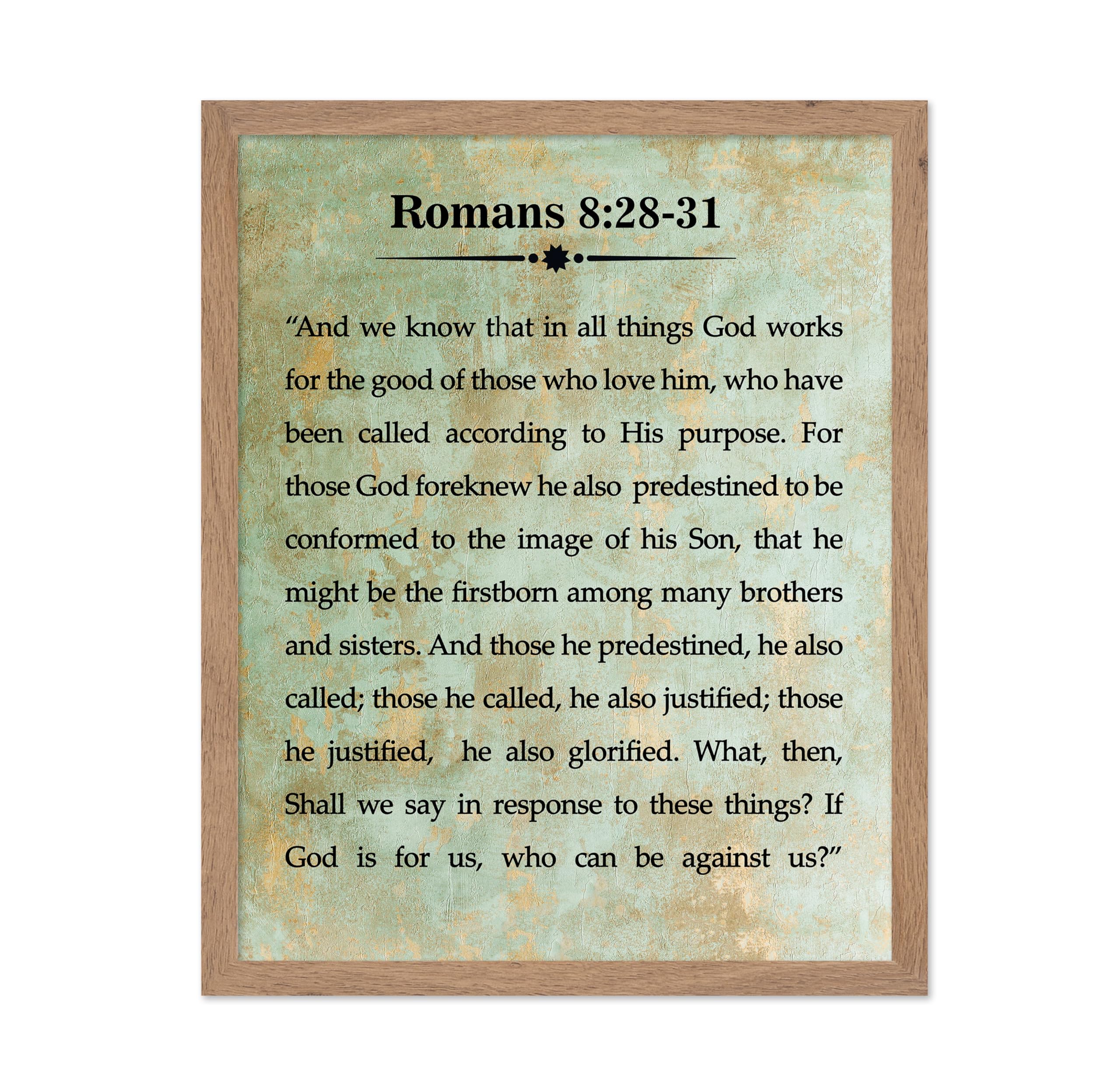 Poster Master Romans 8:28-31 Poster - Bible Print - Bible Verse Art - Scripture Art - Inspirational Art - Religious Gift For Men