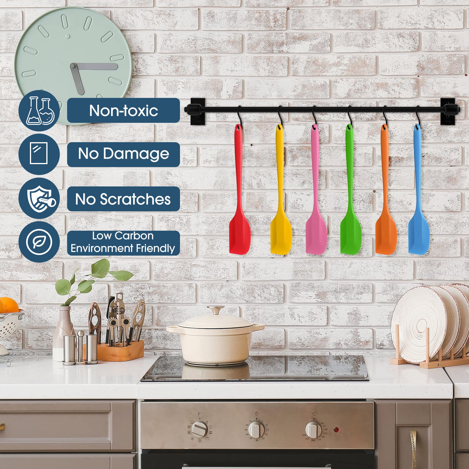 Irenare 30 Pcs Silicone Spatulas 11 Inch Large Rubber Spatulas Heat Resistant Spatulas Non Stick Flexible Scrapers Baking Mixing