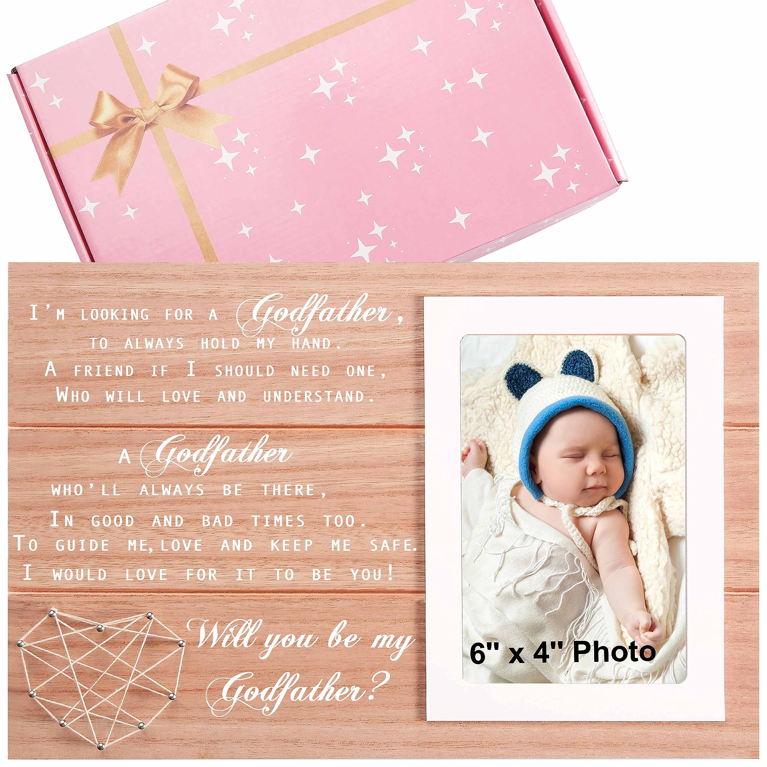 Sioial Godfather Proposal Gift-Will You be my Godfather-Picture Frame Gift-Godfather Photo Frame Keepsake From Godchild-Baptism 