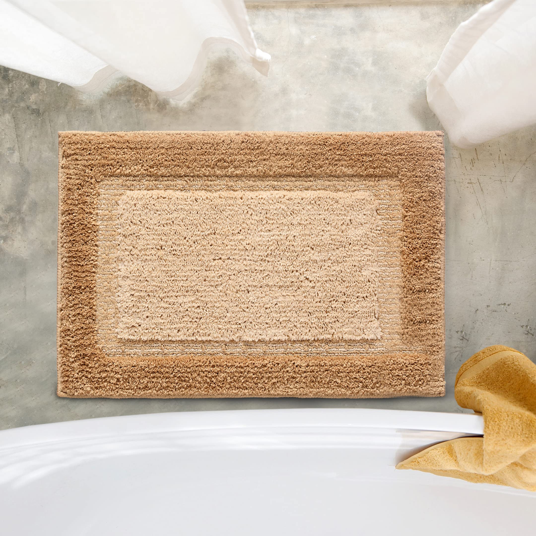 Elyesse Bath-Door Mat 40X58 Cm. Antiskid & Washable By Saral Home(Gold)