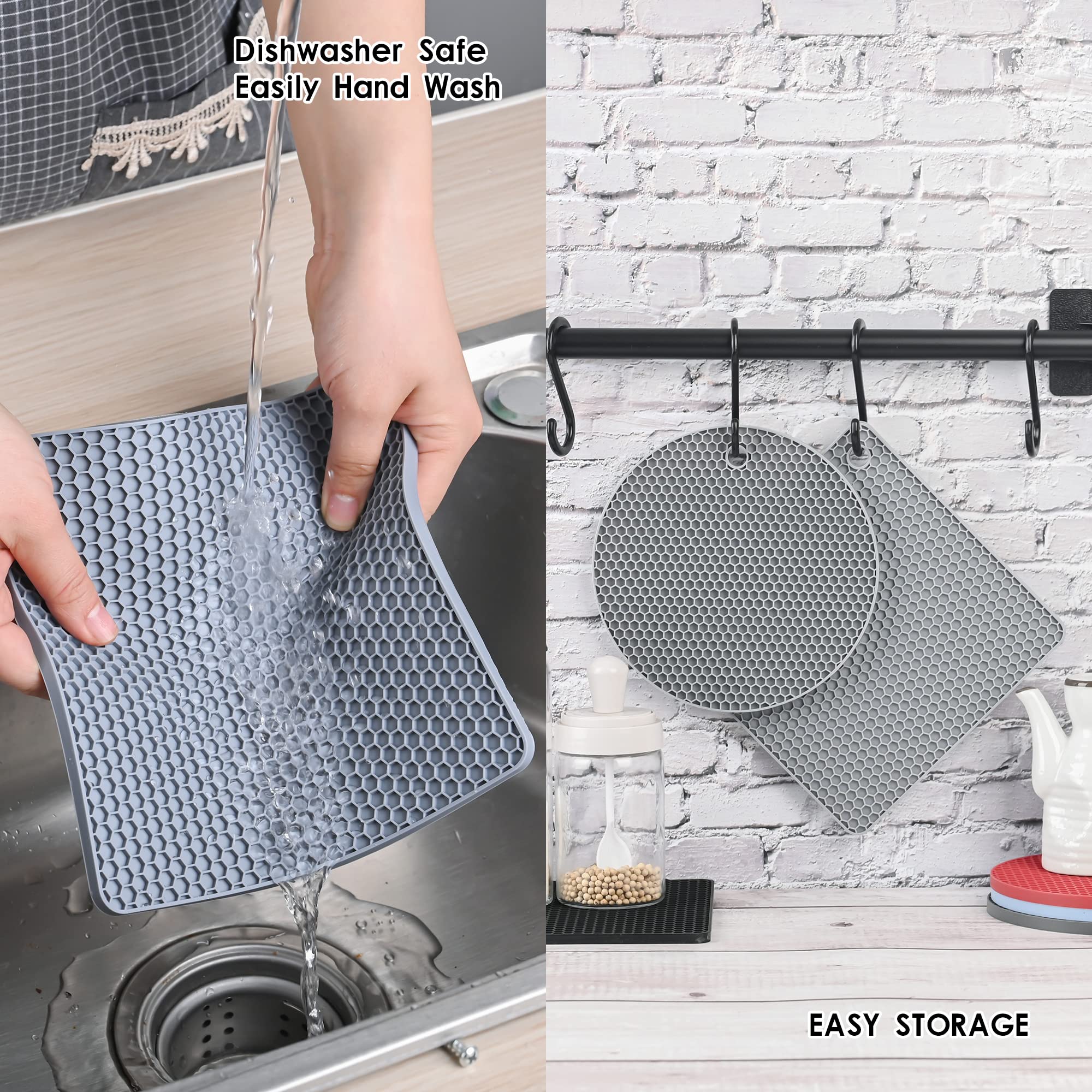 Nstezrne Silicone Trivets For Hot Dishes, Silicone Pot Holders For Kitchen, Trivet Mat Hot Pads For Kitchen, Trivets For Hot Pot